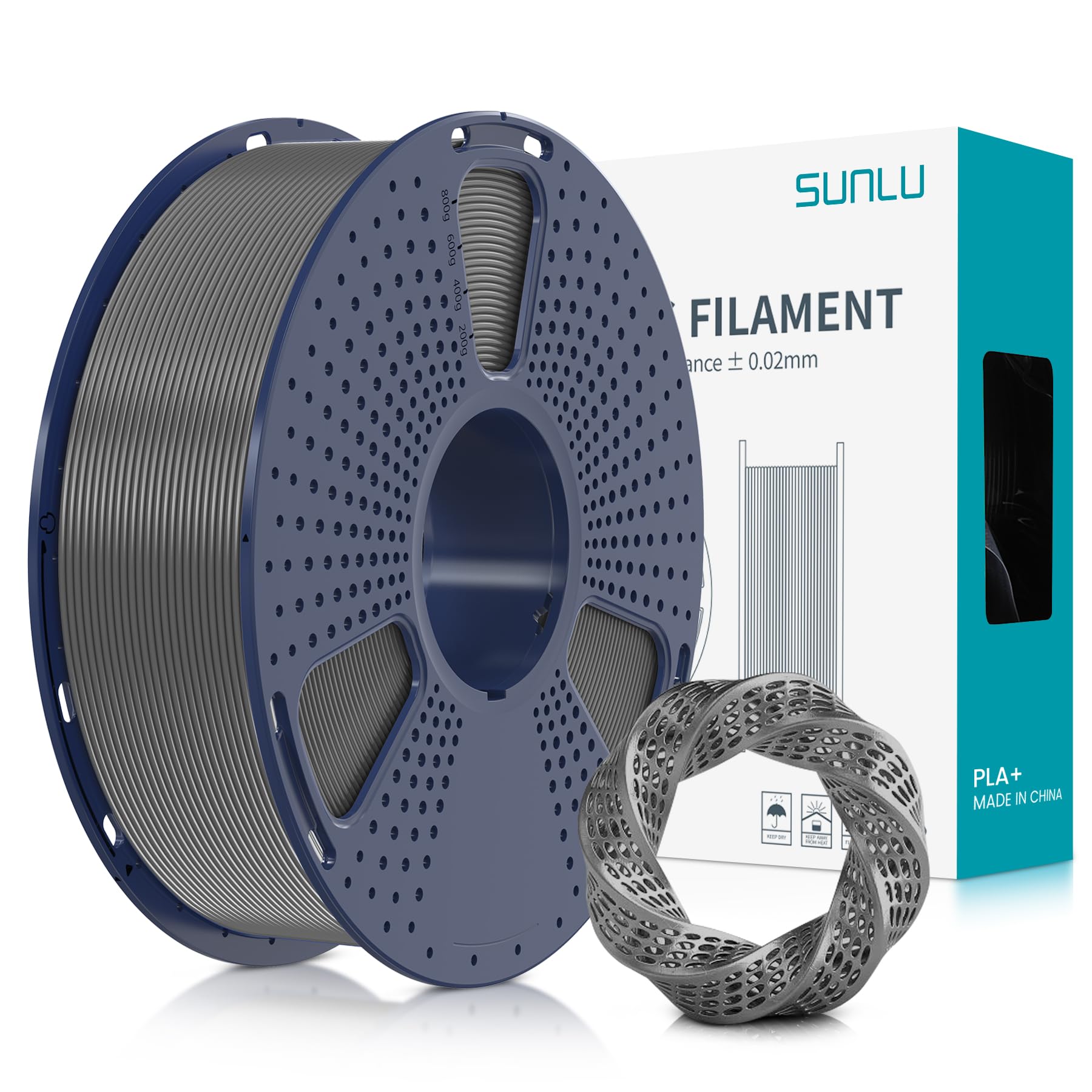 Foto 2 pulgar | Filamento Para Impresora 3d Sunlu Pla Plus De 1,75 Mm, Bobina De 1 Kg, Color Gris - Venta Internacional.