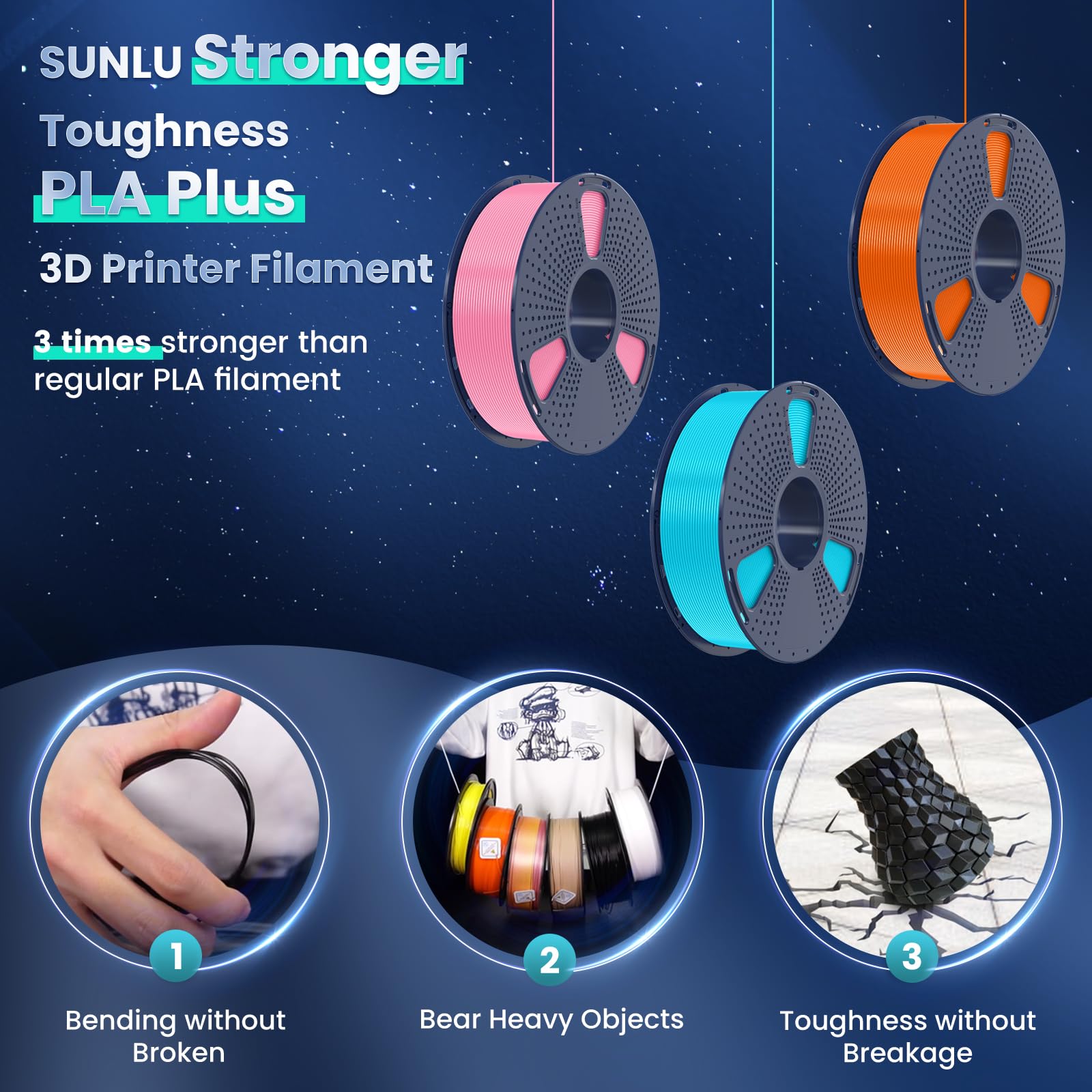 Foto 6 pulgar | Filamento Para Impresora 3d Sunlu Pla Plus De 1,75 Mm, Bobina De 1 Kg, Color Gris - Venta Internacional.