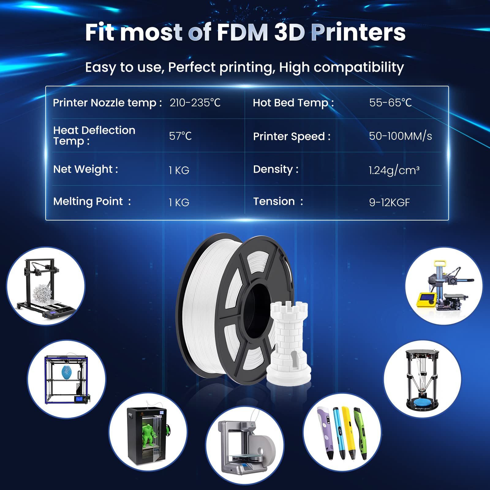 Foto 7 pulgar | Filamento Para Impresora 3d Sunlu Pla Plus De 1,75 Mm, Bobina De 1 Kg, Blanco - Venta Internacional.