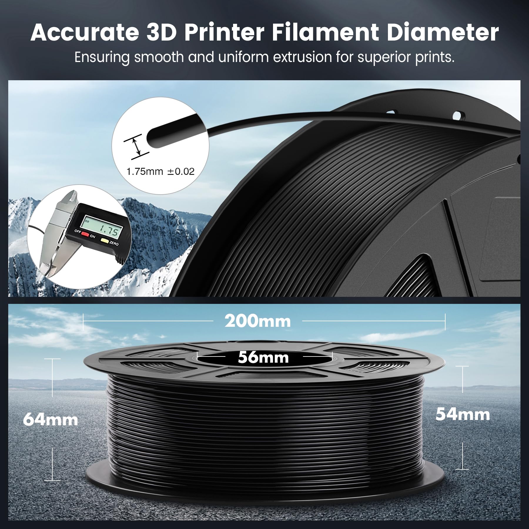 Foto 6 pulgar | Filamento Para Impresora 3d Sunlu Pla De 1,75 Mm, 2 Kg (1 Kg X 2), Negro - Venta Internacional.