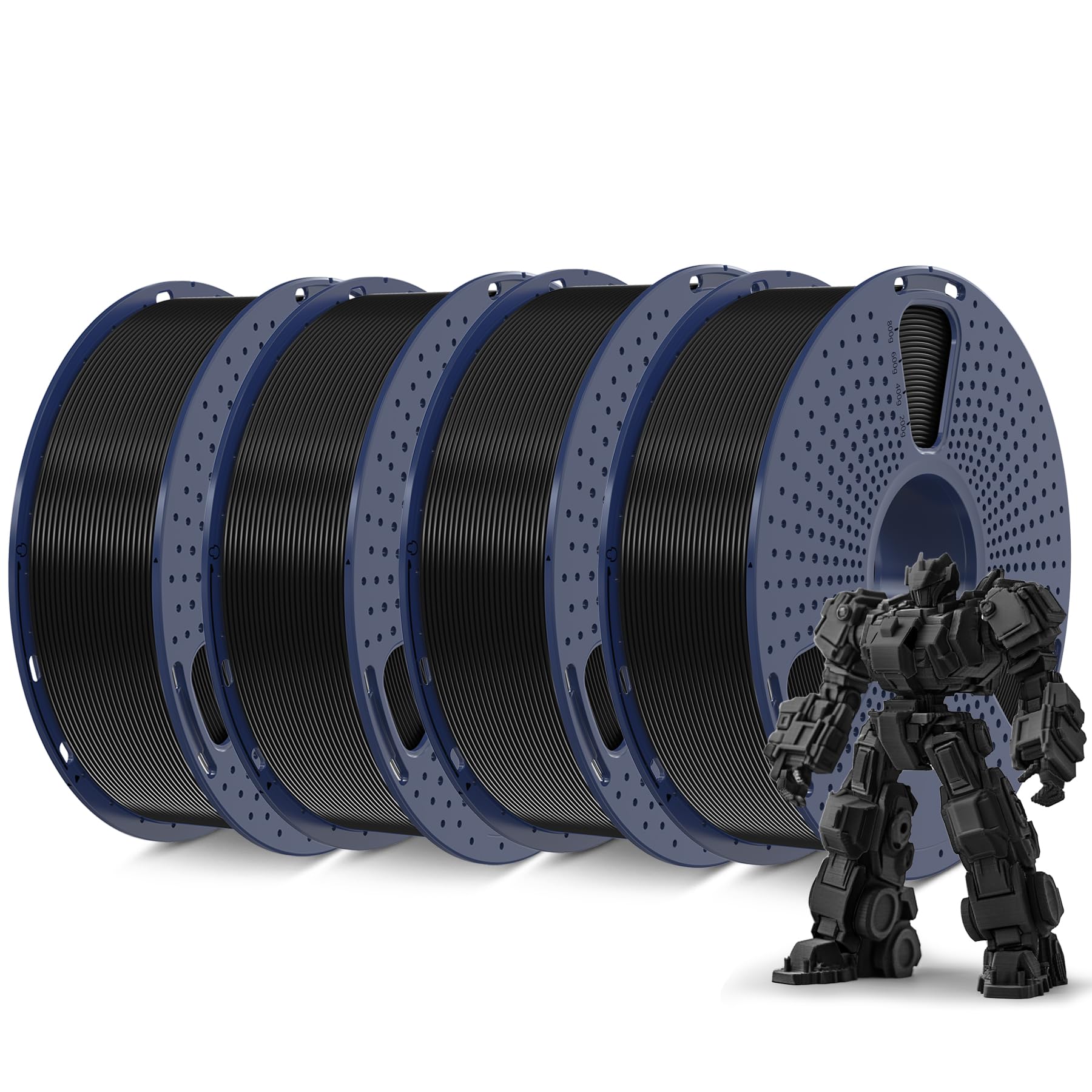 Foto 2 pulgar | Filamento Para Impresora 3d Sunlu Pla Plus De 1,75 Mm, 4 Kg, Negro, 4 Paquetes - Venta Internacional.