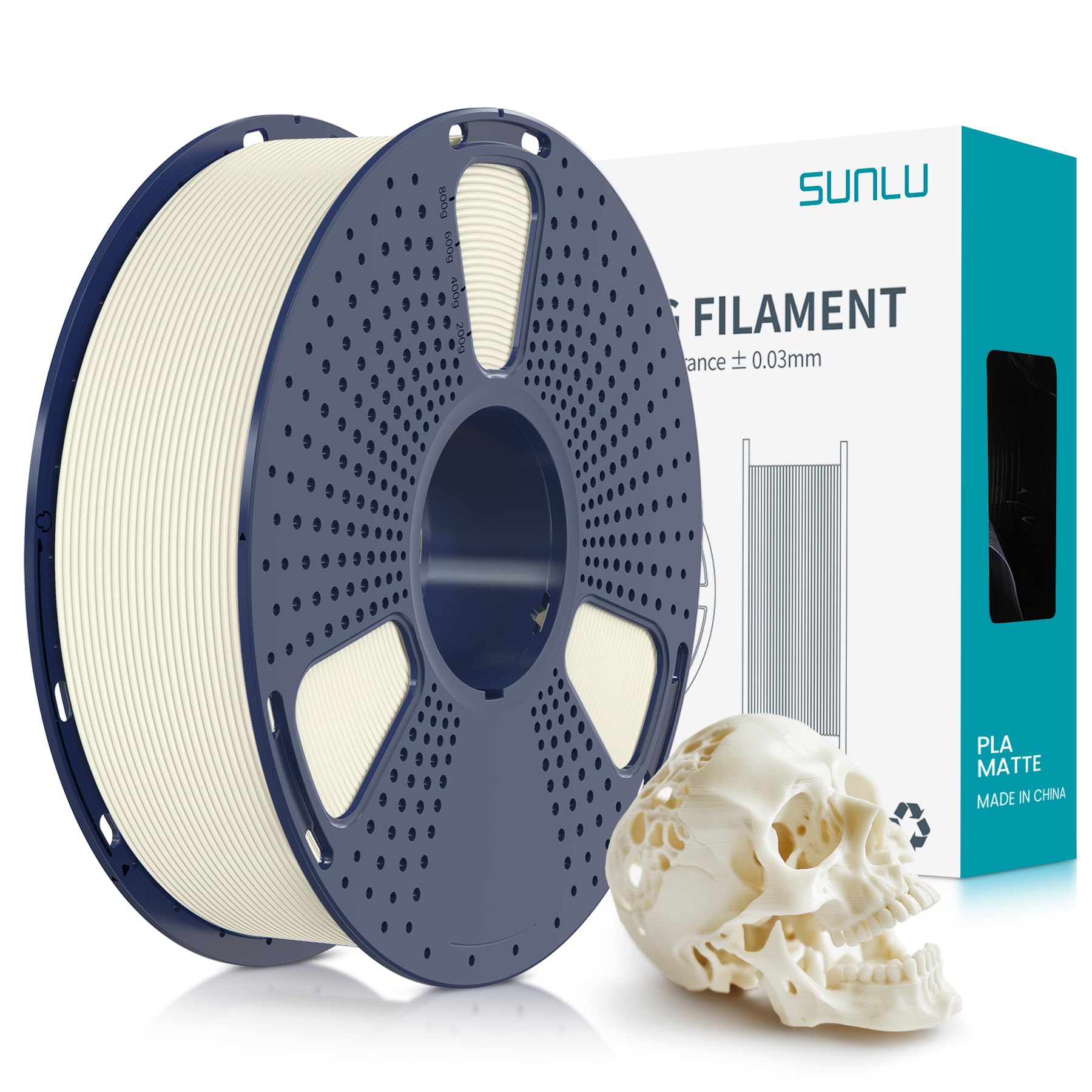 Filamento Para Impresora 3d Sunlu Pla Mate, Bobina De 1,75 Mm Y 1 Kg - Venta Internacional.