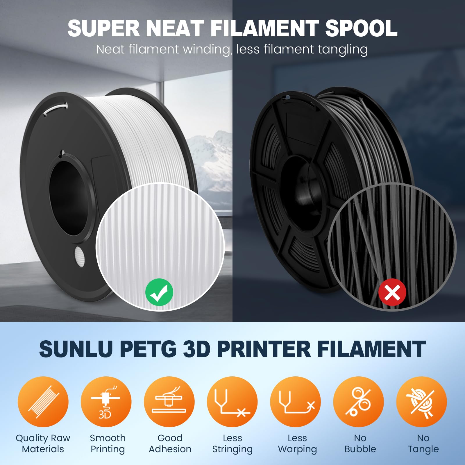 Foto 5 | Paquete De Filamentos Para Impresora 3d Sunlu, Filamento Petg Multicolor De 1,75 Mm, Sellado Individ - Venta Internac