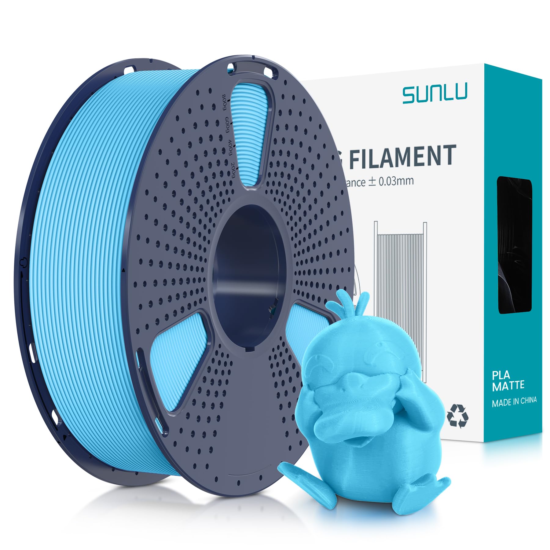 Filamento Para Impresora 3d Sunlu Pla Mate, Bobina De 1,75 Mm Y 1 Kg - Venta Internacional.