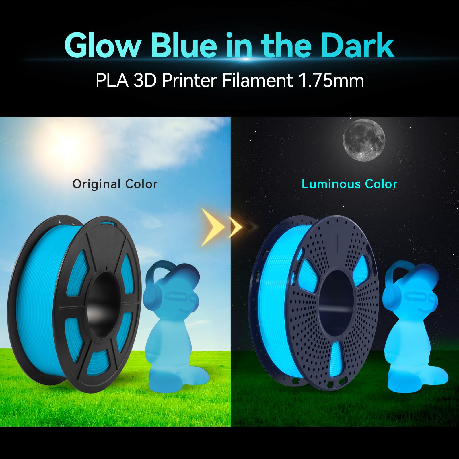 Foto 4 pulgar | Filamento Para Impresora 3d Sunlu Que Brilla En La Oscuridad, Pla, 1,75 Mm, 250 G, 8 Unidades - Venta Internacional.