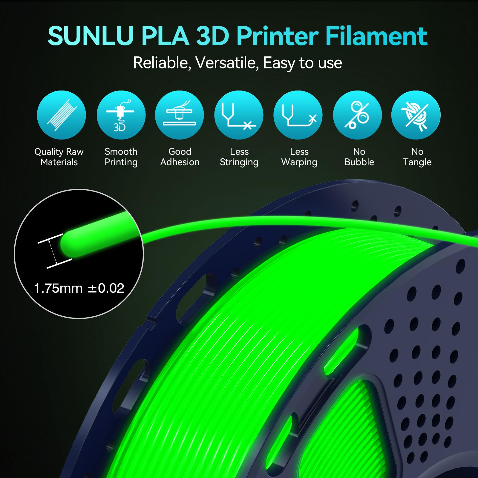 Foto 5 pulgar | Filamento Para Impresora 3d Sunlu Que Brilla En La Oscuridad, Pla, 1,75 Mm, 250 G, 8 Unidades - Venta Internacional.