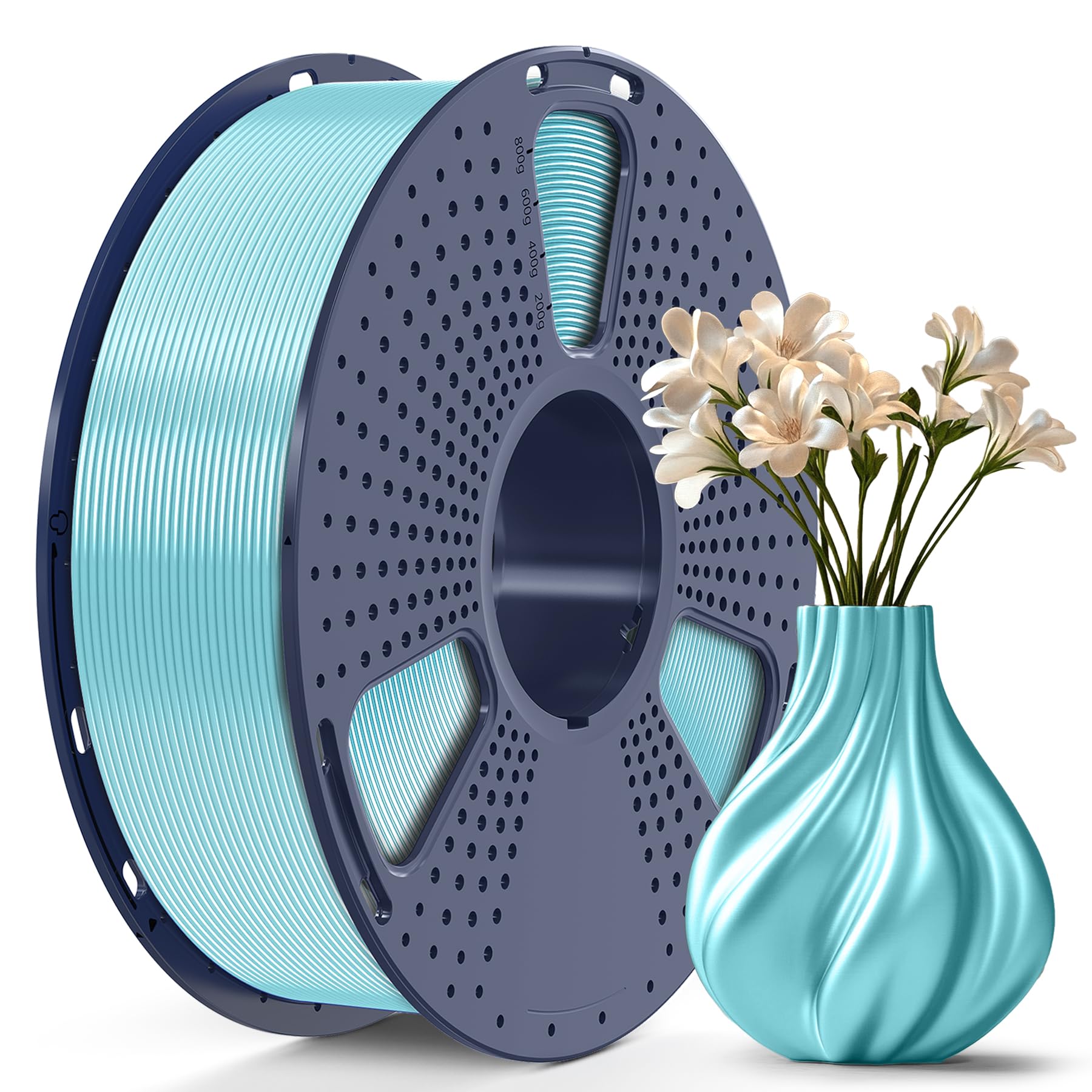Filamento Para Impresora 3d Sunlu Tpu-silk, 1,75 Mm, 98 A, 1 Kg, Azul Pálido - Venta Internacional.