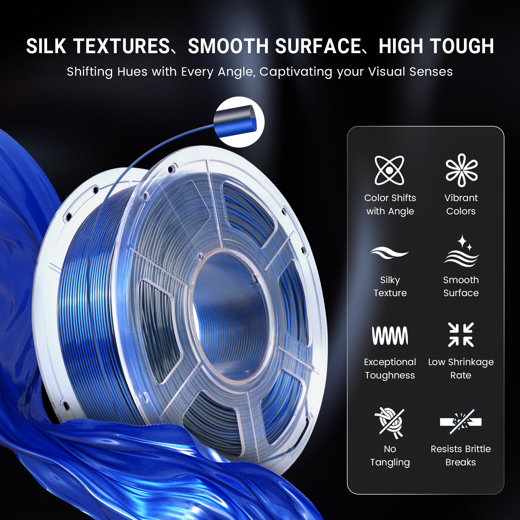Foto 7 pulgar | Filamento Para Impresora 3d Sunlu Silk, Doble Color, Pla, 1,75 Mm, 1 Kg - Venta Internacional.