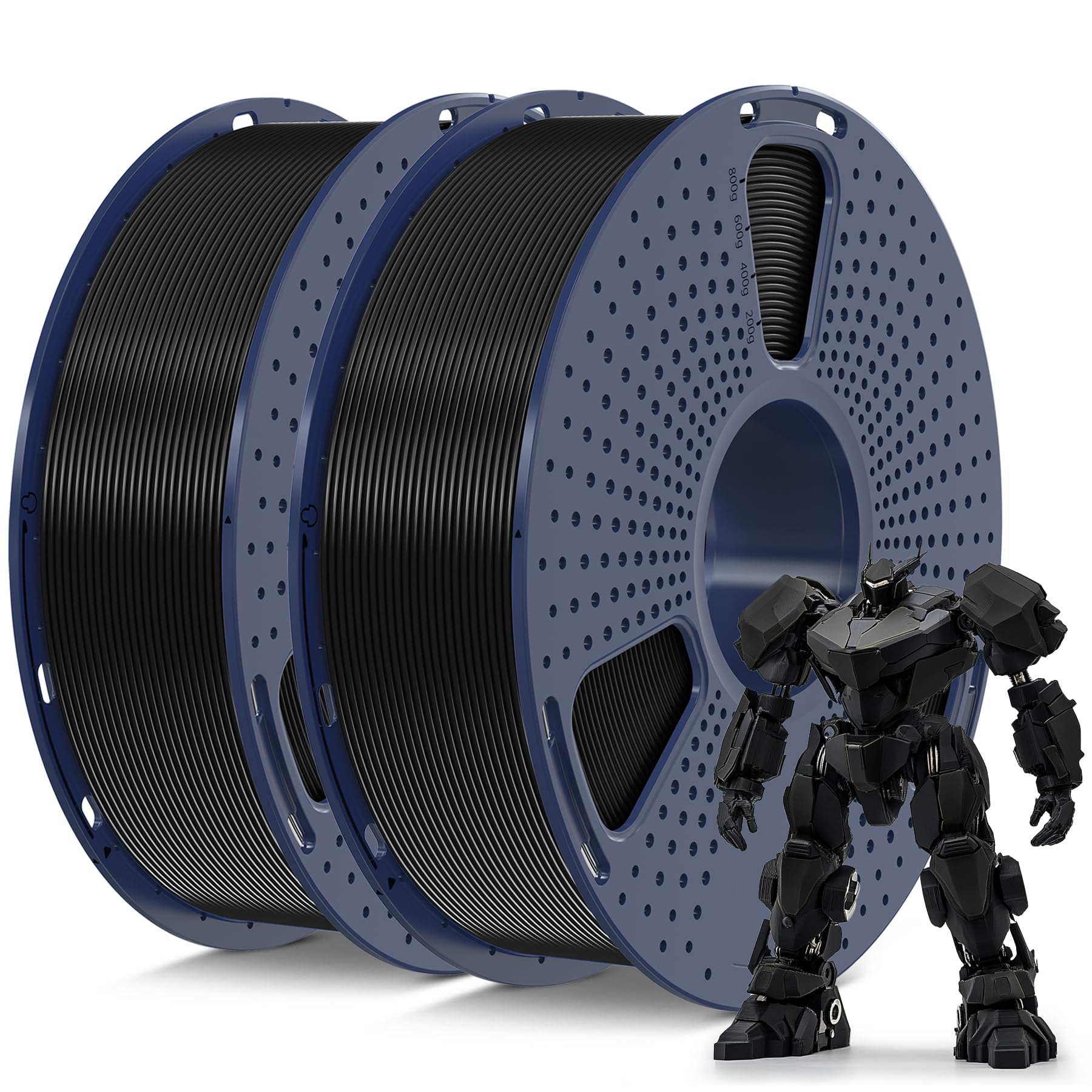 Filamento Para Impresora 3d Sunlu Petg De 1,75 Mm, Paquete De 2 Kg, Negro+negro - Venta Internacional.
