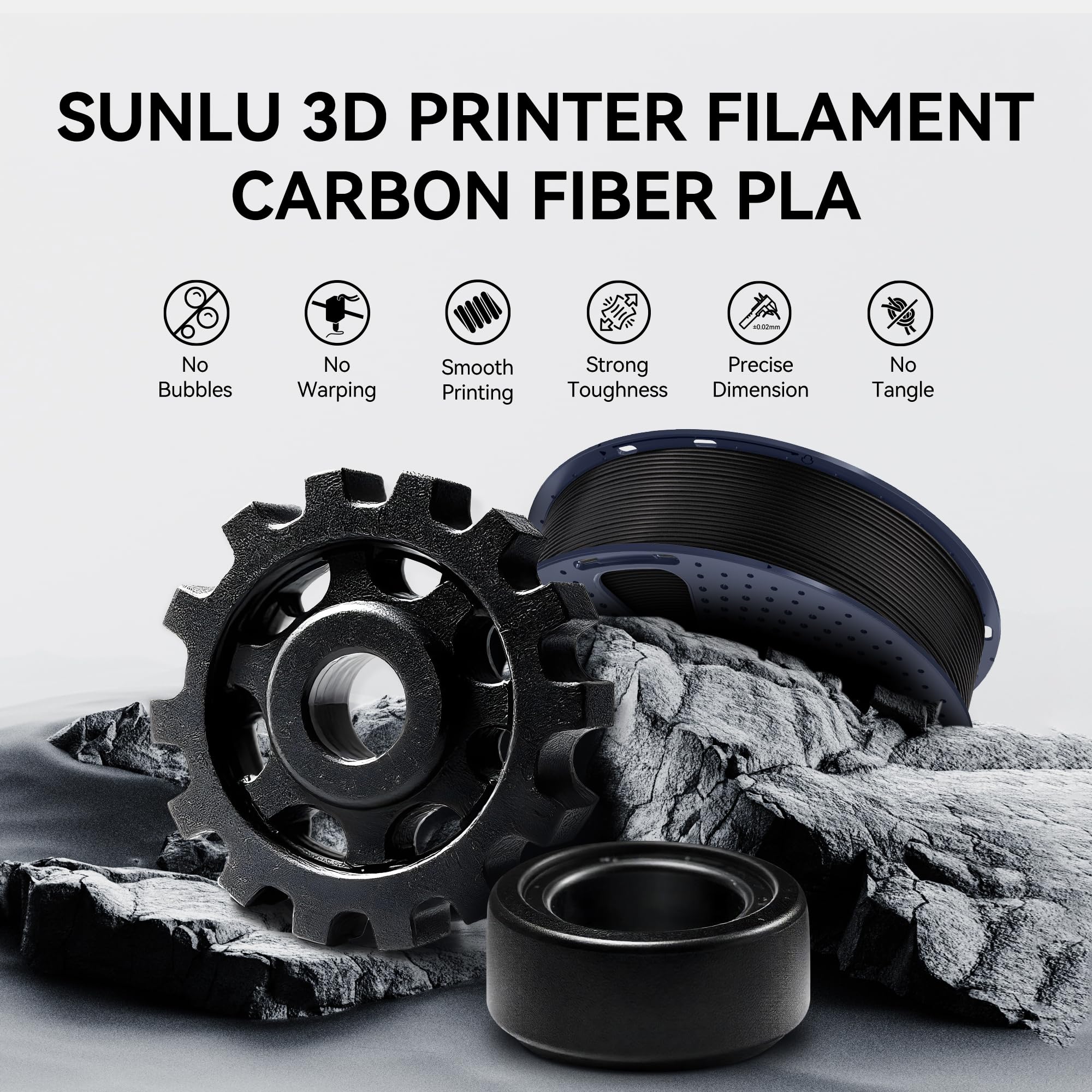 Foto 3 pulgar | Filamento Para Impresora 3d Sunlu Petg-cf De Fibra De Carbono 1,75 Mm 1 Kg - Venta Internacional.