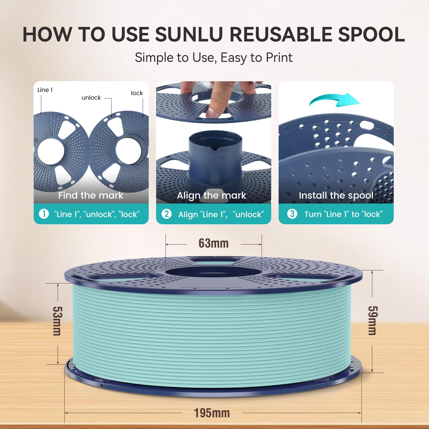 Foto 5 | Filamento Para Impresora 3d Sunlu Pla Mate, 1,75 Mm, Paquete De 4 Kg - Venta Internacional.