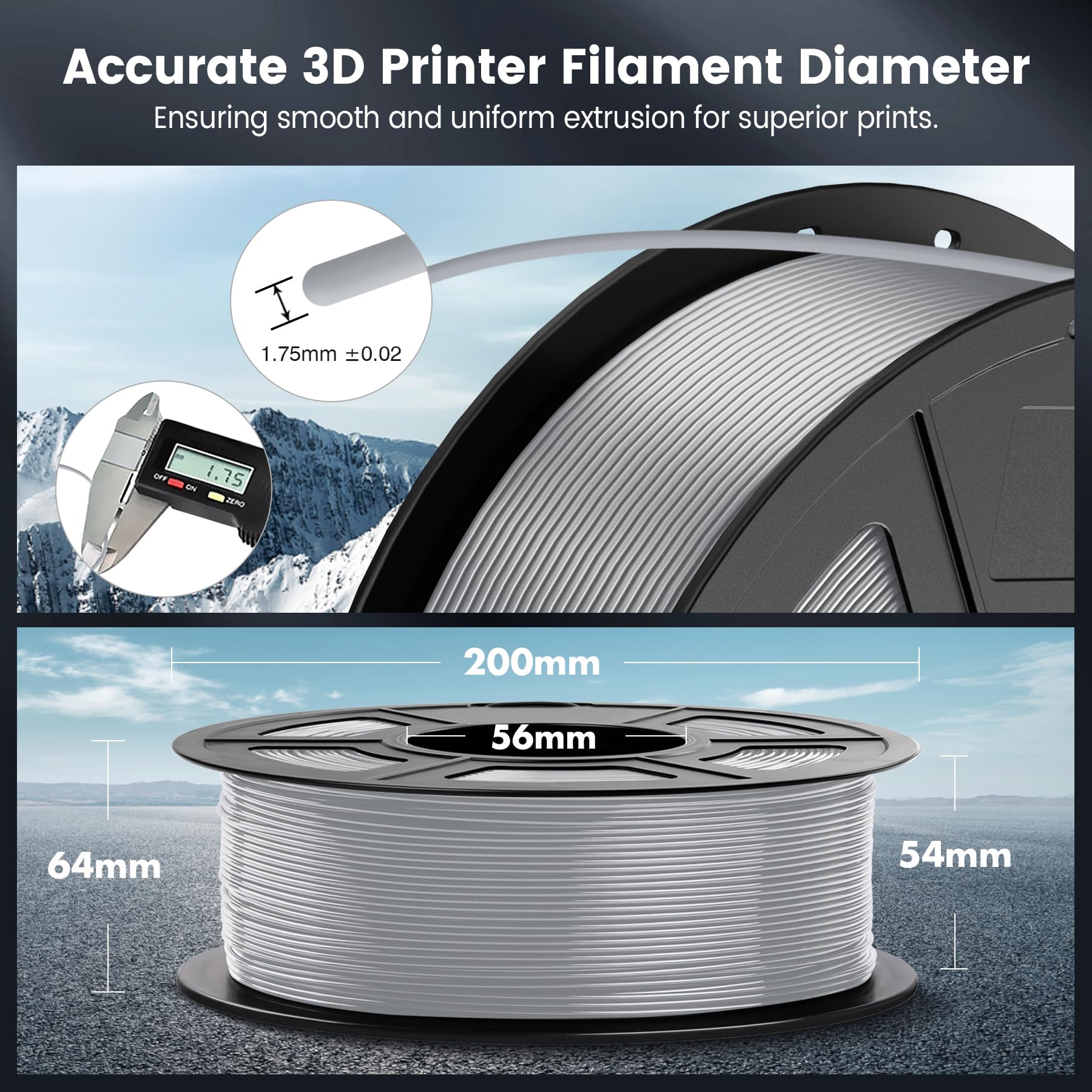 Foto 6 pulgar | Filamento Para Impresora 3d Sunlu Pla 1.75 Mm Plateado 1 Kg - Venta Internacional.