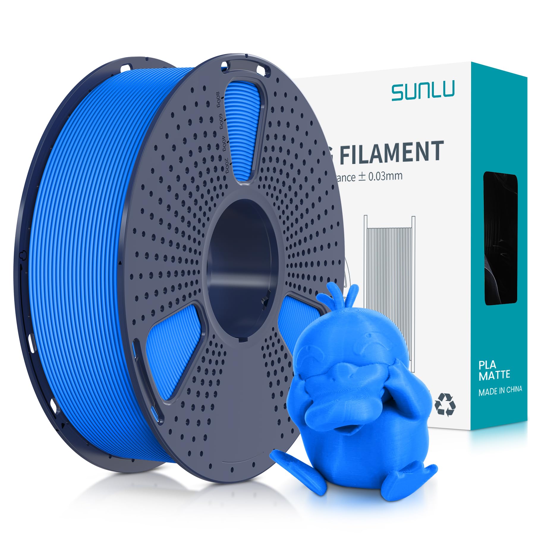 Filamento Para Impresora 3d Sunlu Pla Mate, 1,75 Mm, Bobina De 1 Kg, Azul - Venta Internacional.