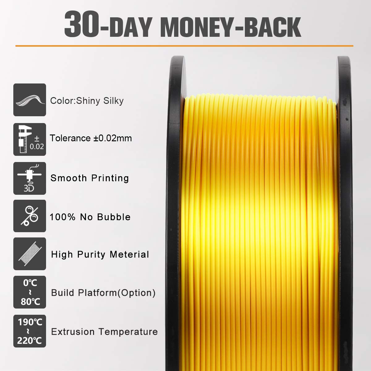 Foto 4 | Filamento Para Impresora 3d Sunlu Silk Pla, Bobina De 1,75 Mm Y 1 Kg - Venta Internacional.