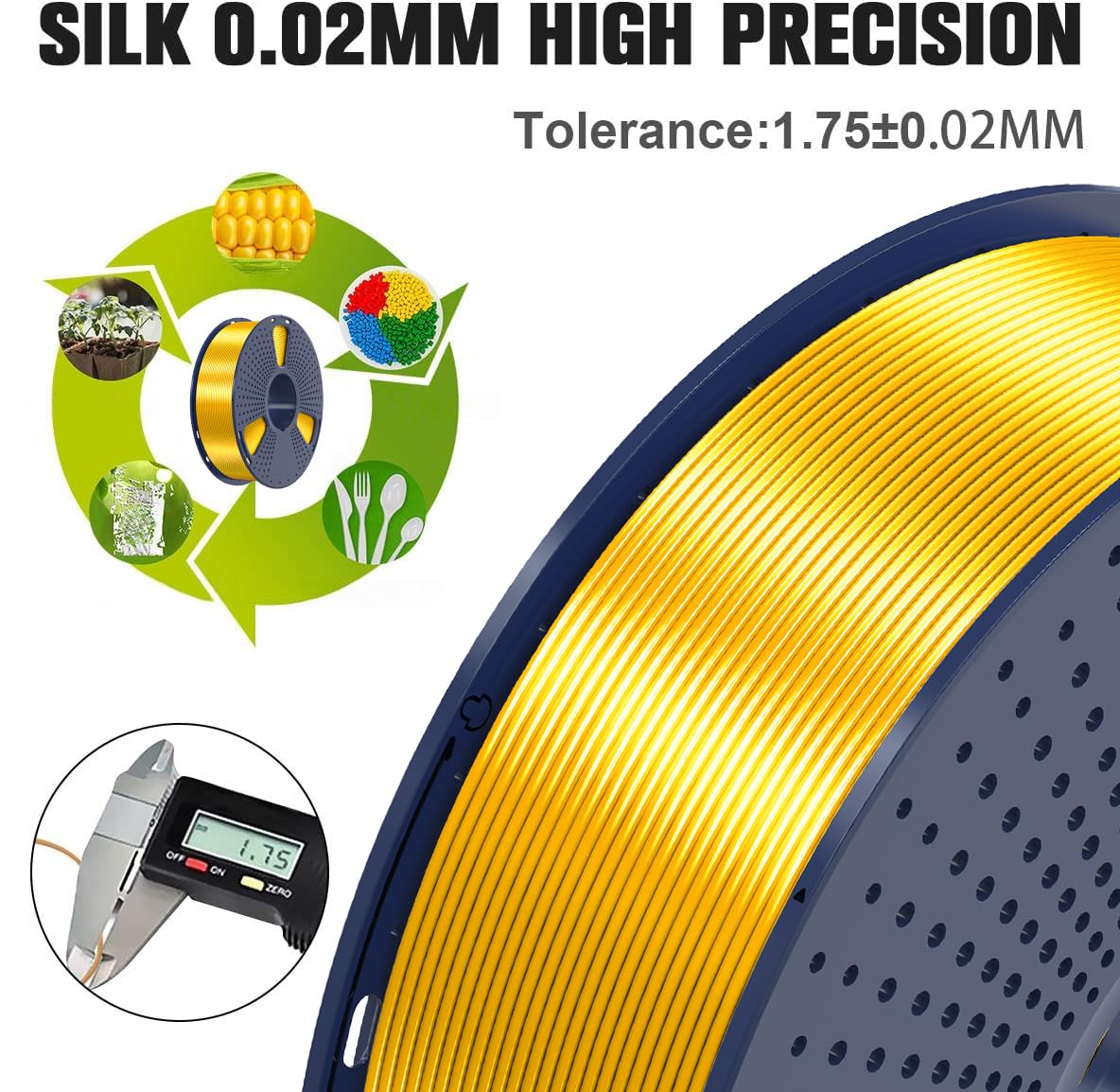 Foto 5 | Filamento Para Impresora 3d Sunlu Silk Pla, Bobina De 1,75 Mm Y 1 Kg - Venta Internacional.