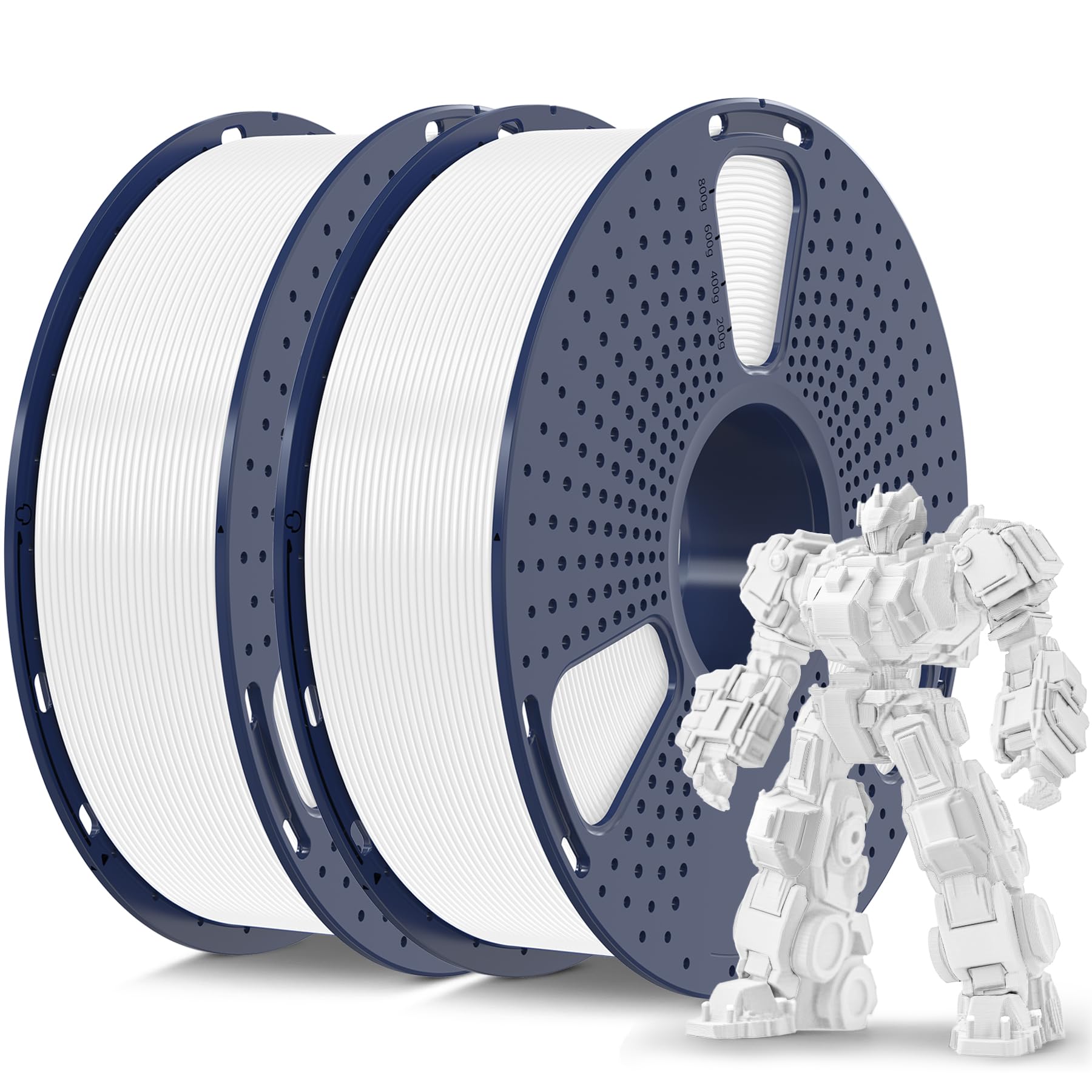 Filamento Para Impresora 3d Sunlu Pla Plus De 1,75 Mm, 2 Kg, 2 Paquetes, Blanco - Venta Internacional.