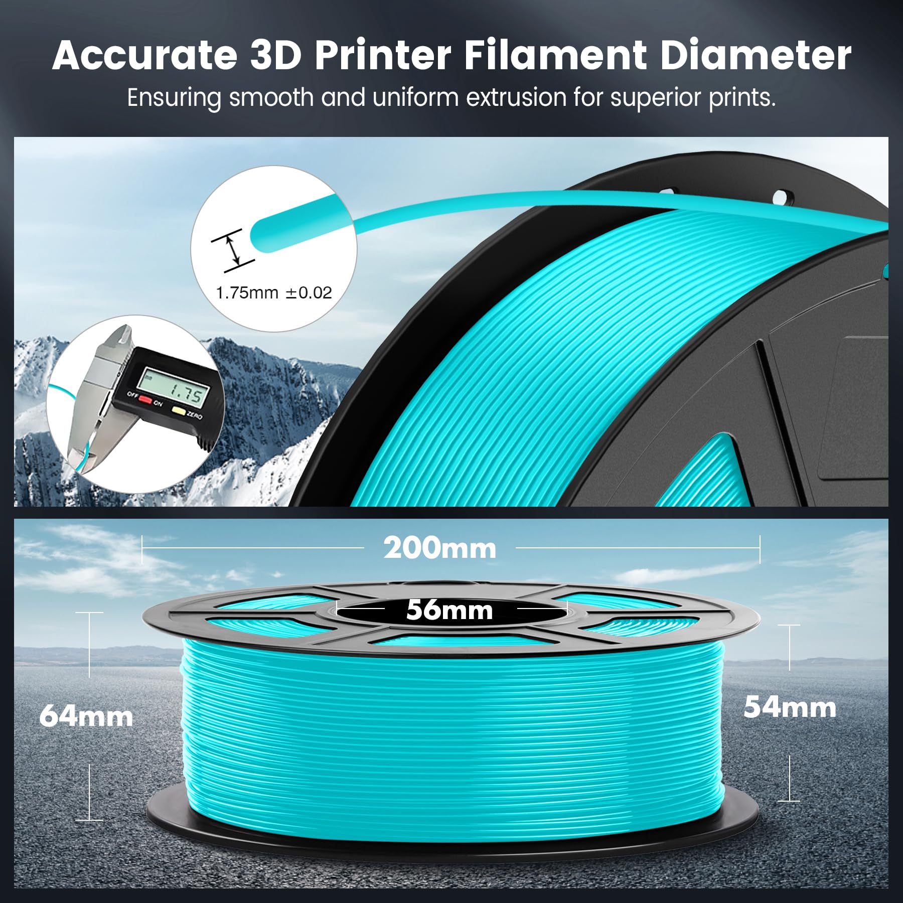 Foto 6 pulgar | Filamento Para Impresora 3d Sunlu Pla, 1,75 Mm, 1 Kg, Turquesa, Cian - Venta Internacional.