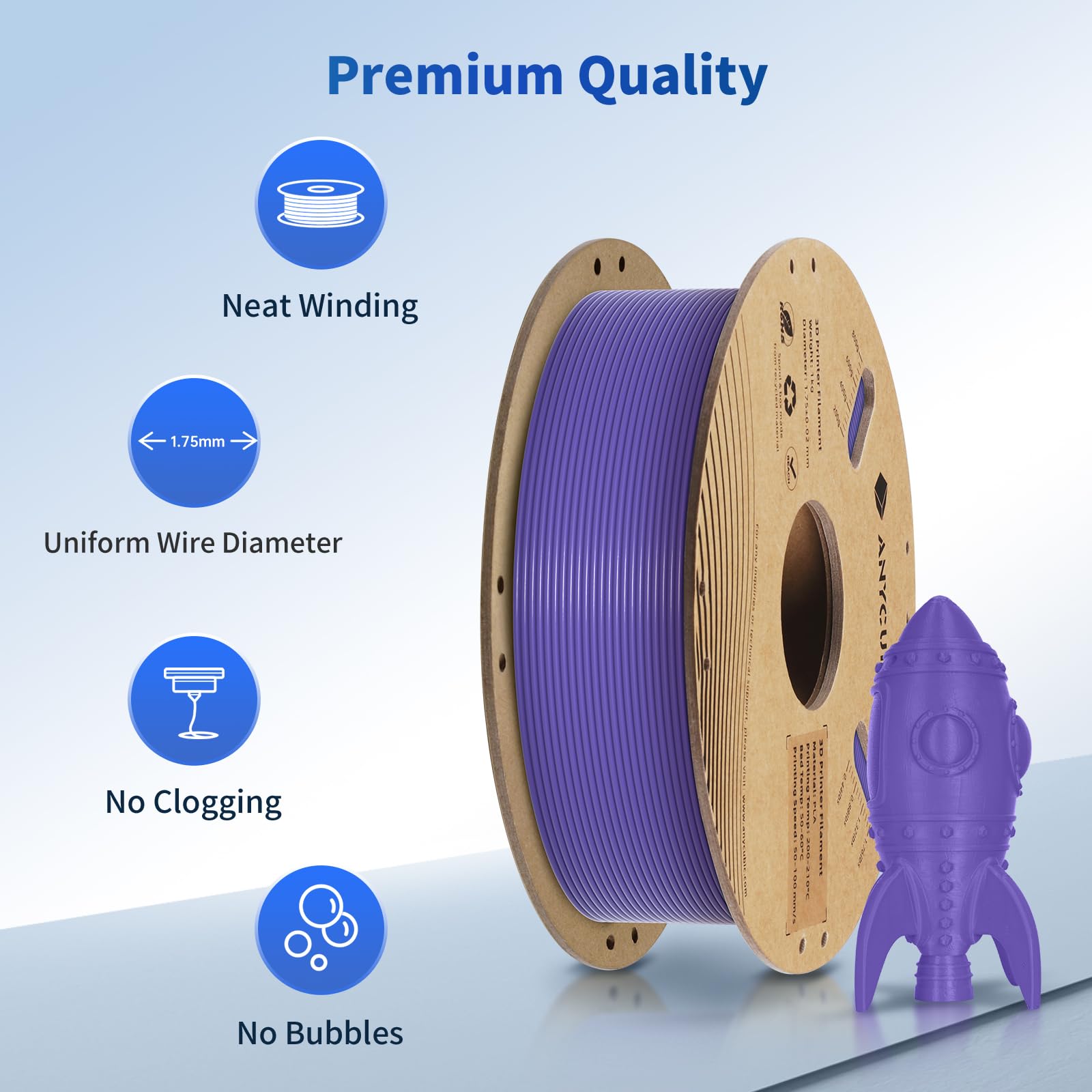 Foto 2 | Paquete De Filamento Pla Anycubic De 1,75 Mm Y 2 Kg, Color Morado Y Verde - Venta Internacional.