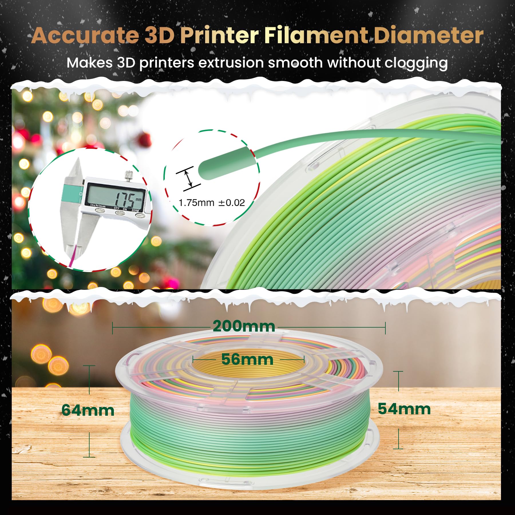 Foto 7 | Filamento Para Impresora 3d Sunlu Silk Rainbow Pla+, 1 Kg, 1,75 Mm - Venta Internacional.
