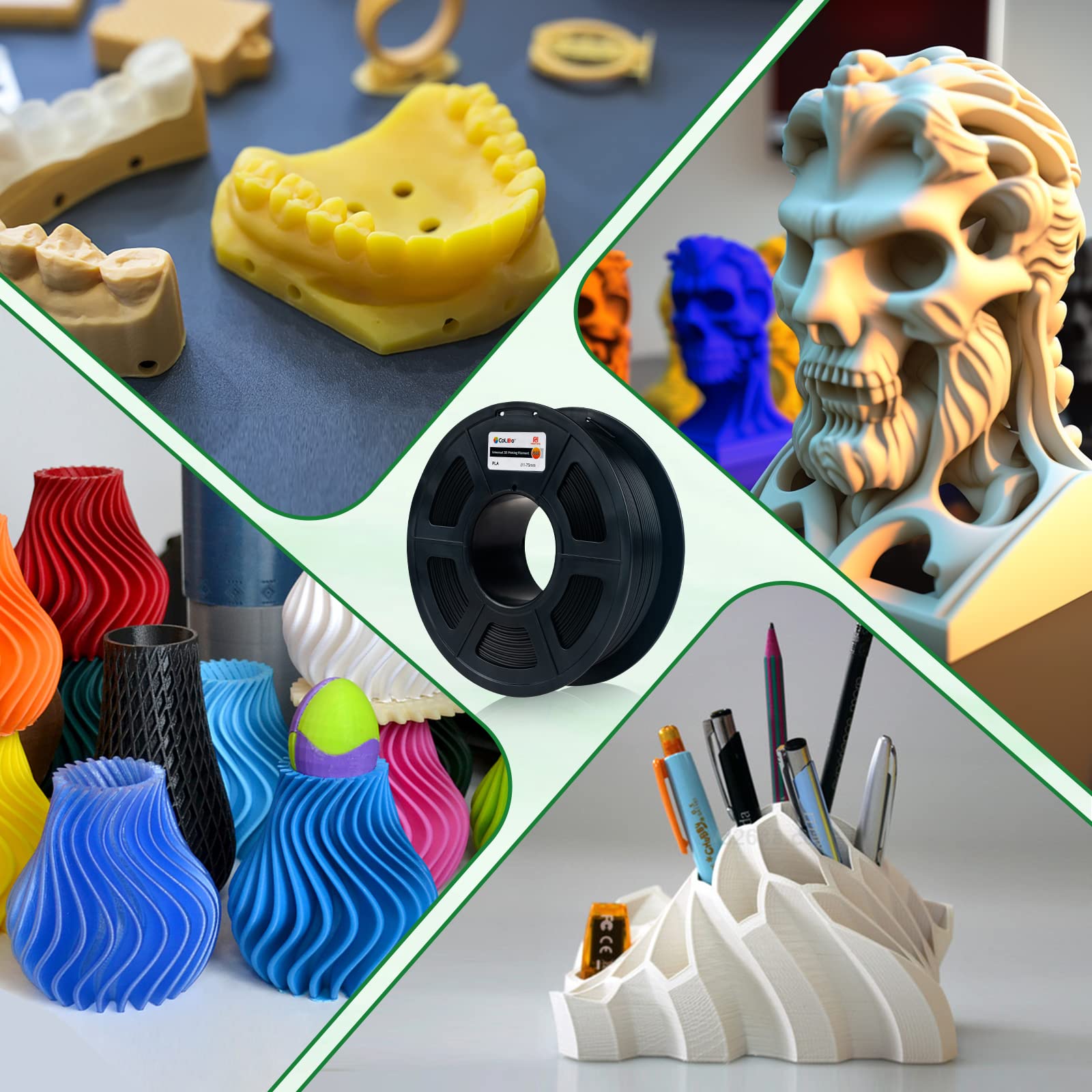 Foto 6 pulgar | Filamento Para Impresora 3d Colido Pla De 1,75 Mm +/- 0,02 Mm, 1 Kg, Negro - Venta Internacional.