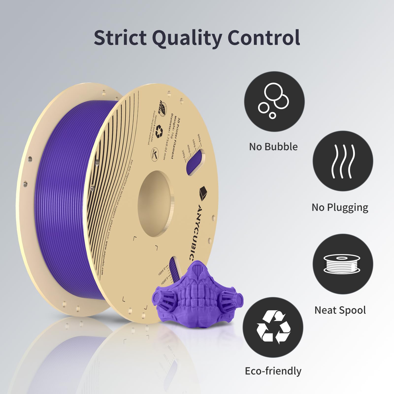 Foto 6 pulgar | Filamento Para Impresora 3d Anycubic Rfid Pla, 1,75 Mm, 1 Kg, Morado - Venta Internacional.