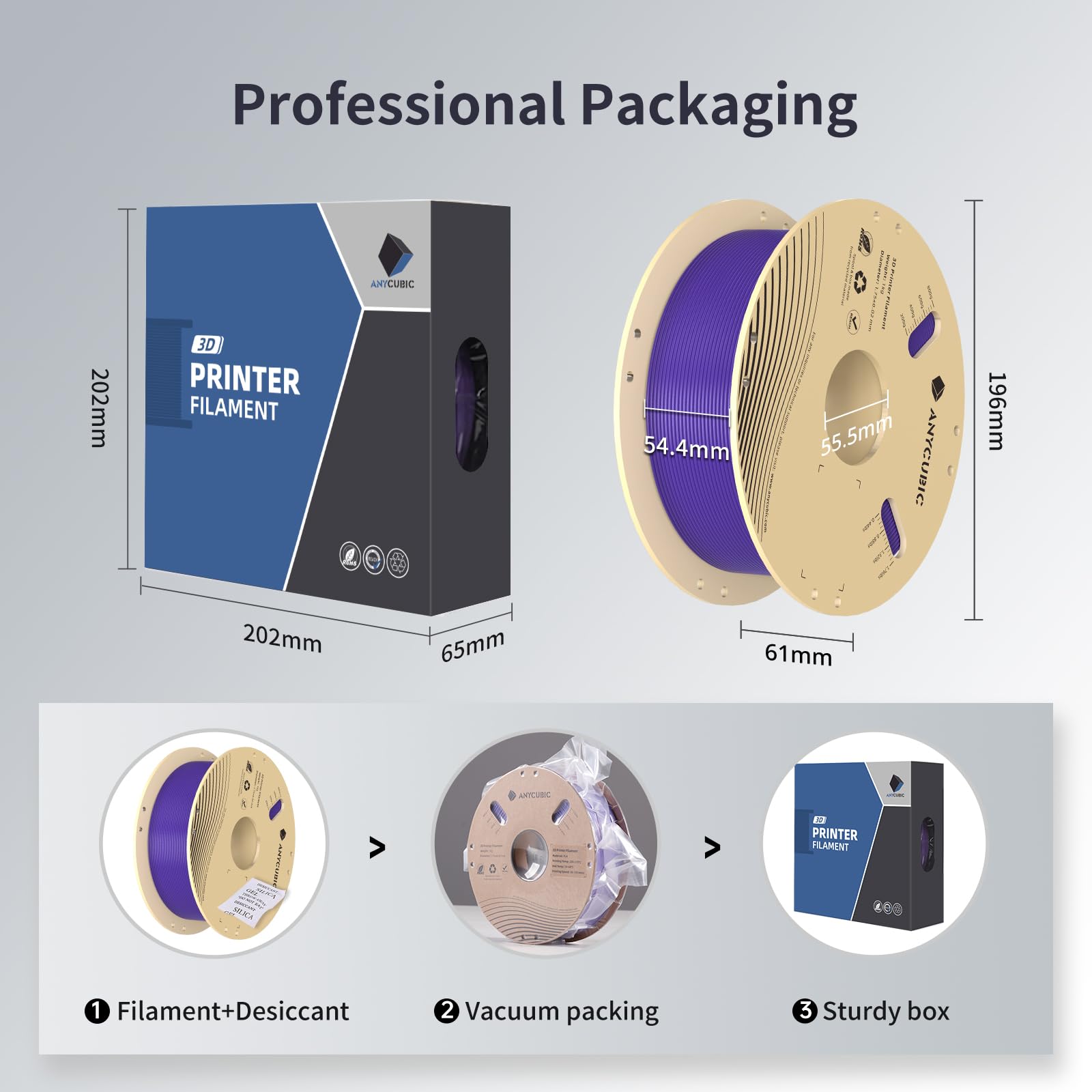 Foto 7 pulgar | Filamento Para Impresora 3d Anycubic Rfid Pla, 1,75 Mm, 1 Kg, Morado - Venta Internacional.