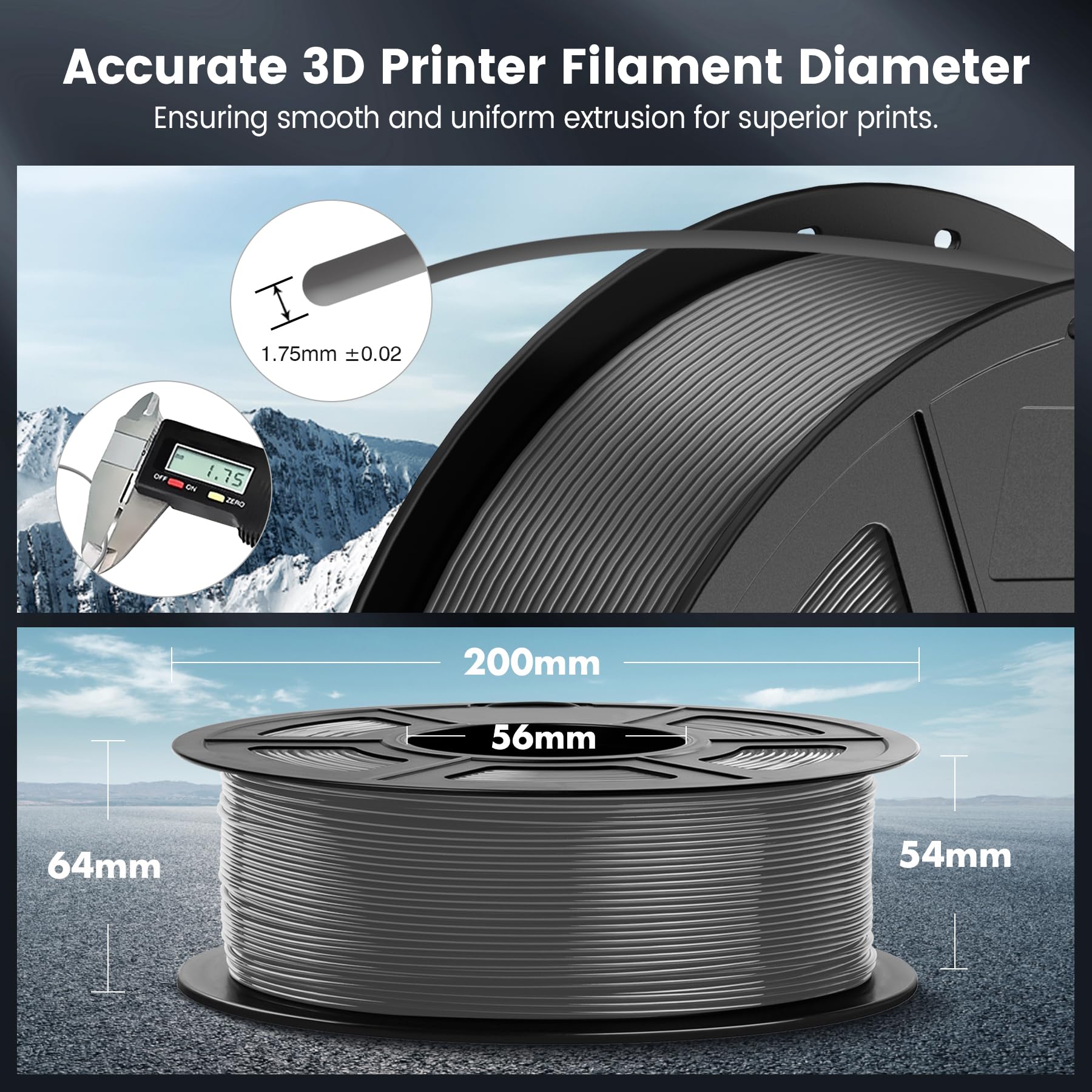 Foto 6 pulgar | Filamento Para Impresora 3d Sunlu Pla De 1,75 Mm, Bobina De 1 Kg, Color Gris - Venta Internacional.