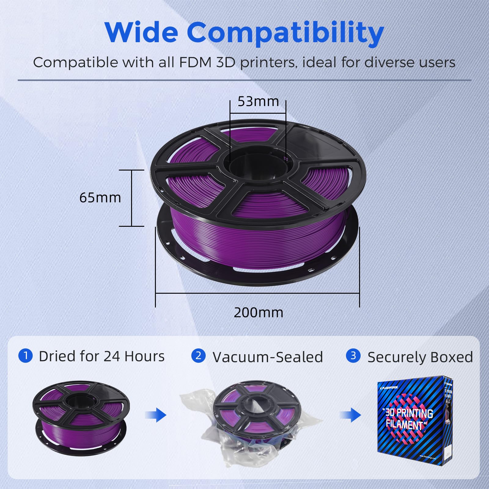 Foto 6 | Filamento Para Impresora 3d Flashforge Petg Pro De 1,75 Mm, Color Morado, 1 Kg - Venta Internacional.