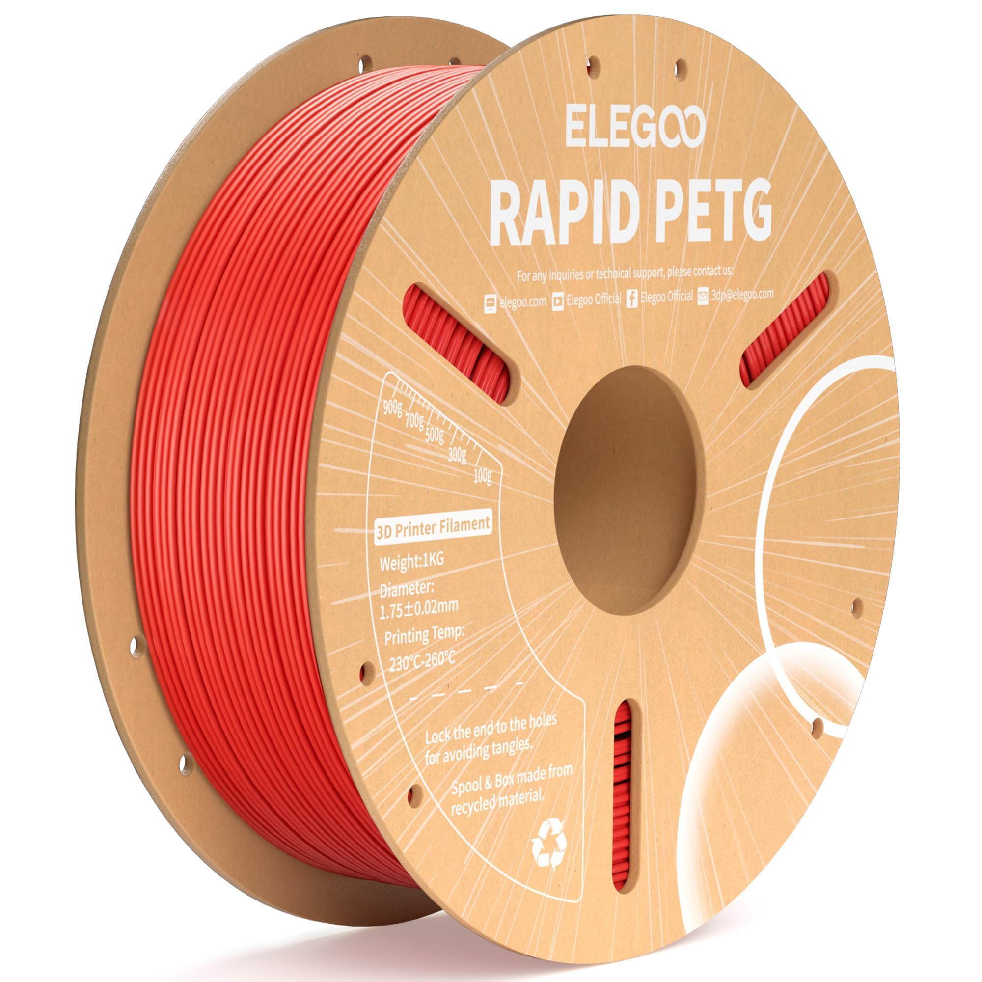 Foto 2 pulgar | Filamento Para Impresora 3d Elegoo Rapid Petg, 1,75 Mm, Rojo, 1 Kg - Venta Internacional.