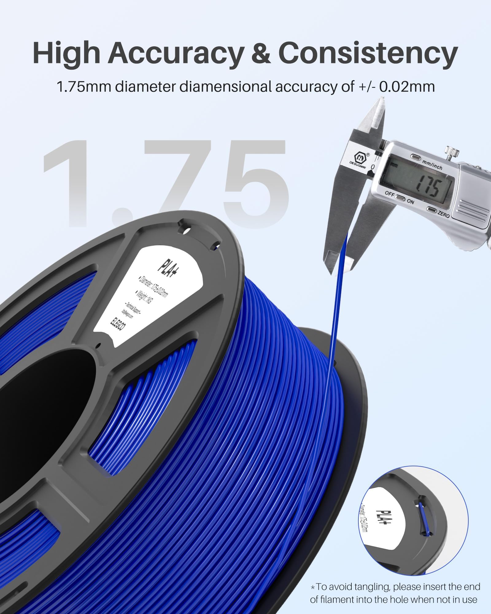 Foto 3 | Filamento Para Impresora 3d Elegoo Pla+ De 1,75 Mm, Gris Espacial, 1 Kg - Venta Internacional.