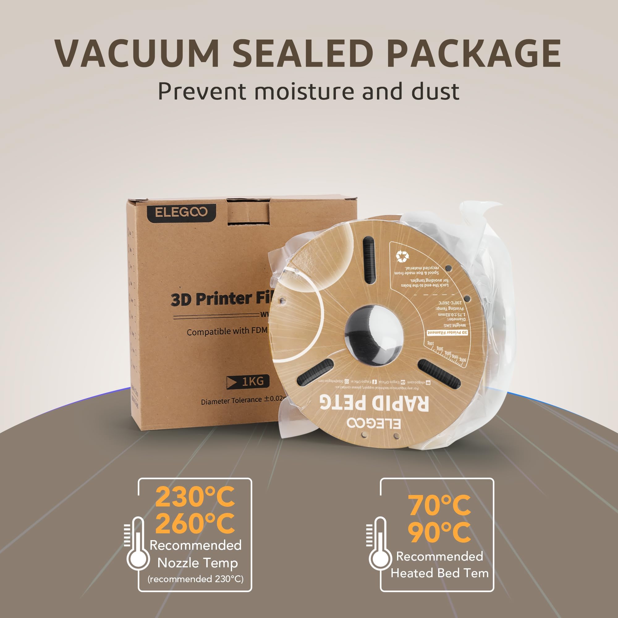 Foto 6 | Filamento Para Impresora 3d Elegoo Rapid Petg De 1,75 Mm, Gris Espacial, 1 Kg - Venta Internacional.