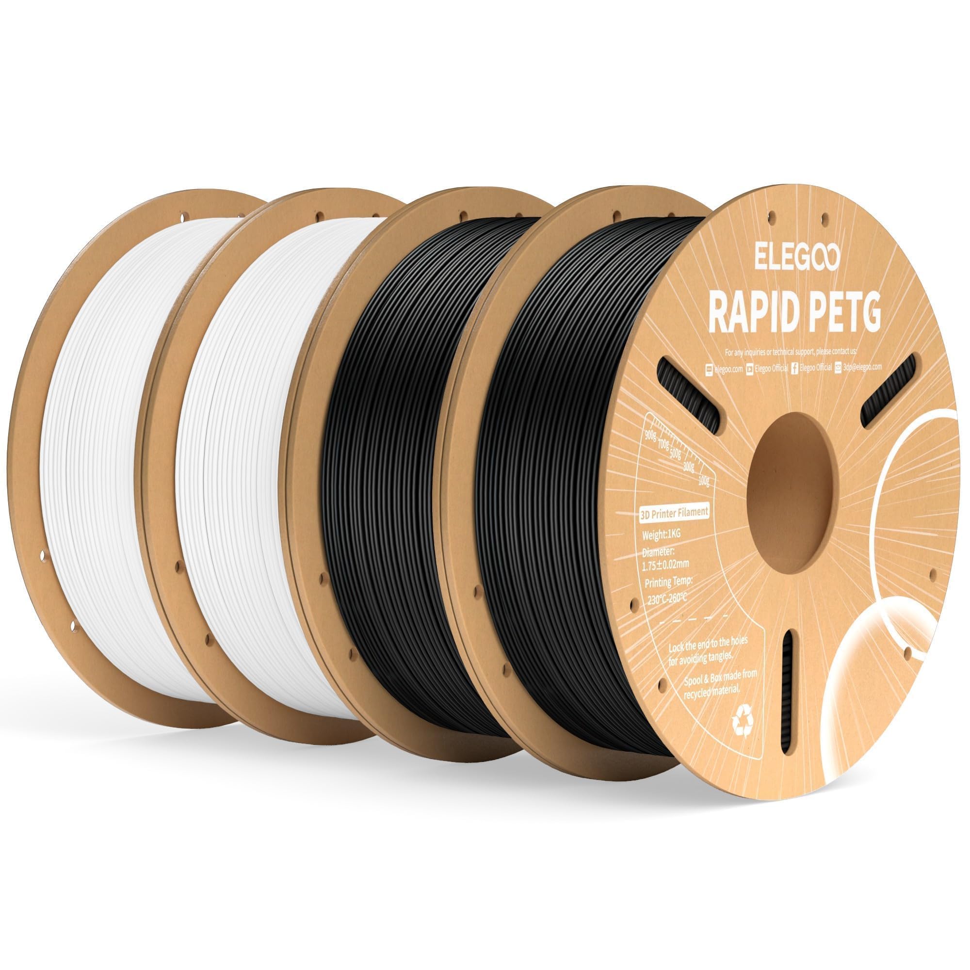 Foto 1 | Filamento Para Impresora 3d Elegoo Rapid Petg, 1,75 Mm, Blanco Y Negro, 4 Kg - Venta Internacional.