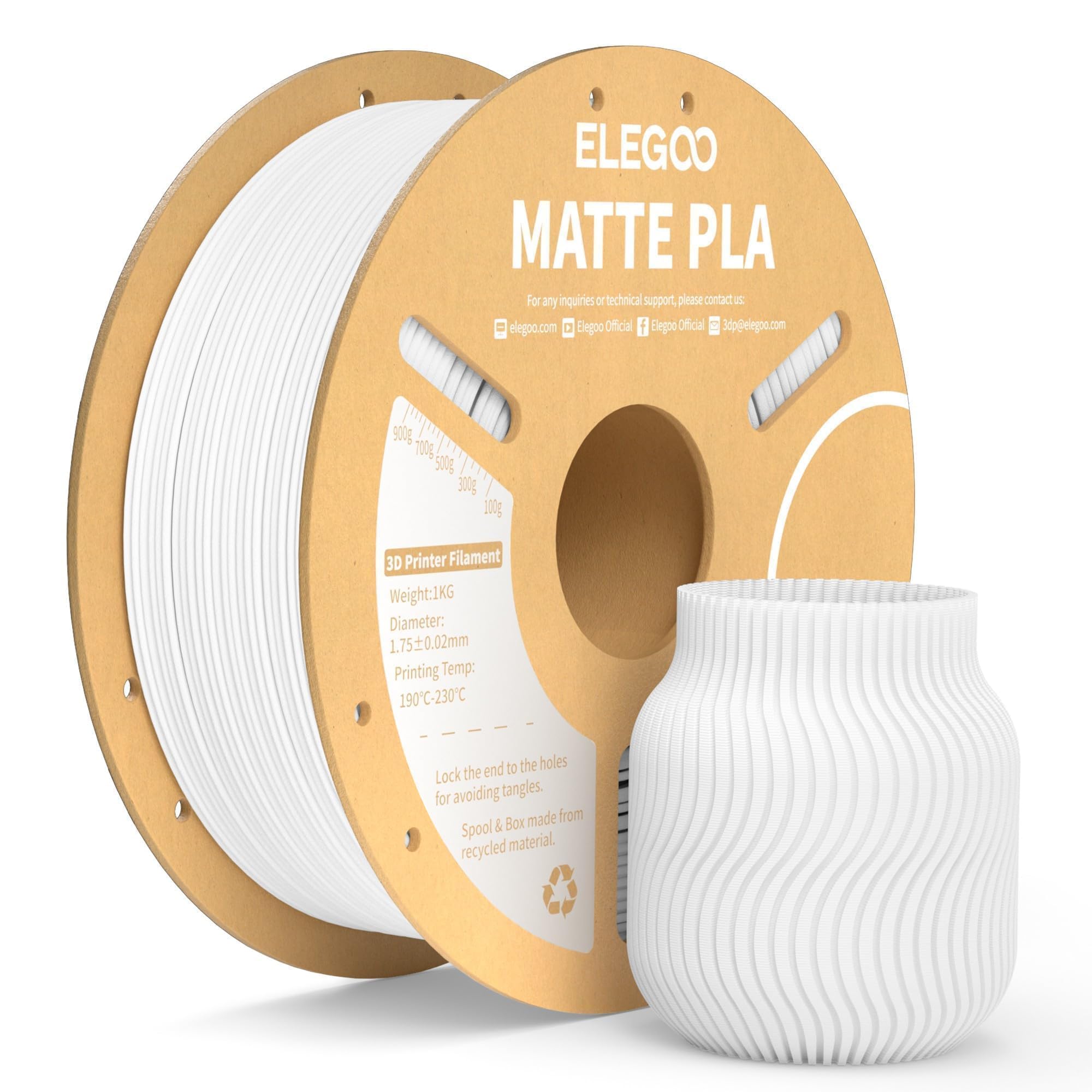 Foto 1 | Filamento Para Impresora 3d Elegoo Mate Pla Blanco, 1 Kg, 1,75 Mm - Venta Internacional.