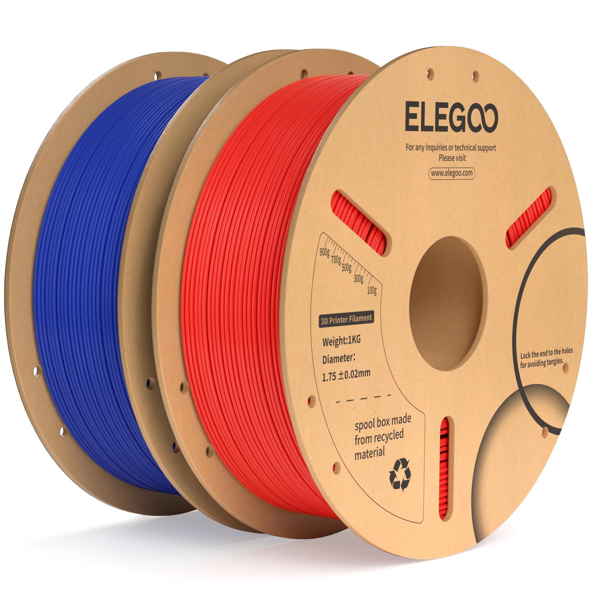 Foto 2 pulgar | Filamento Para Impresora 3d Elegoo Pla Plus, 1,75 Mm, Azul Y Rojo, 2 Kg - Venta Internacional.