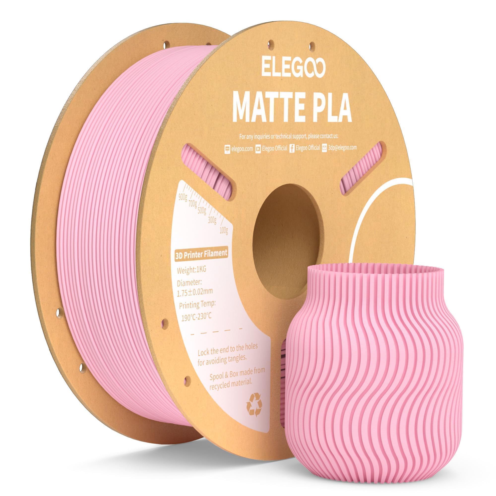 Foto 2 pulgar | Filamento Para Impresora 3d Elegoo Matte Pla Sakura Pink, 1 Kg, 1,75 Mm - Venta Internacional.