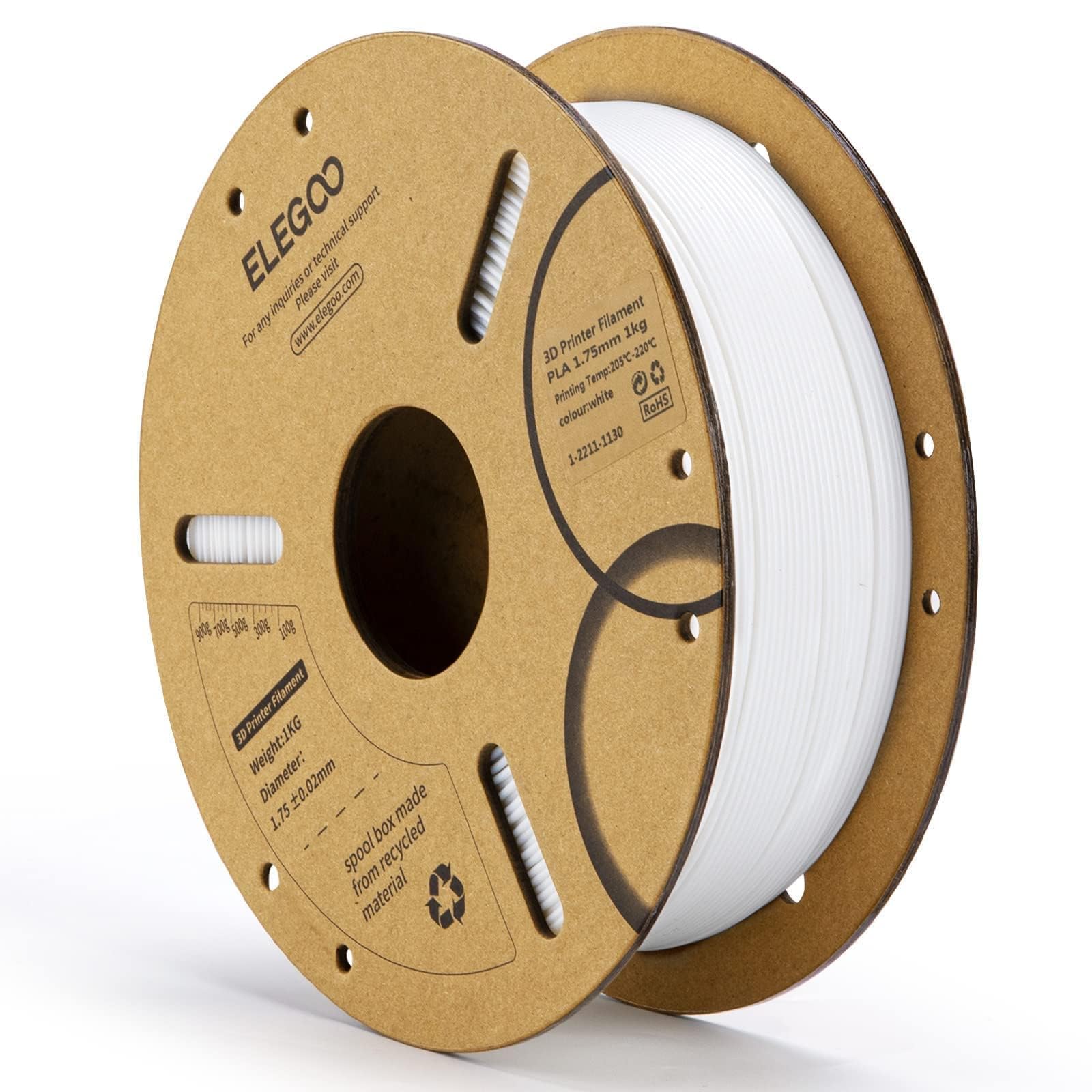 Foto 1 | Filamento Para Impresora 3d Elegoo Pla De 1,75 Mm Blanco, 1 Kg - Venta Internacional.
