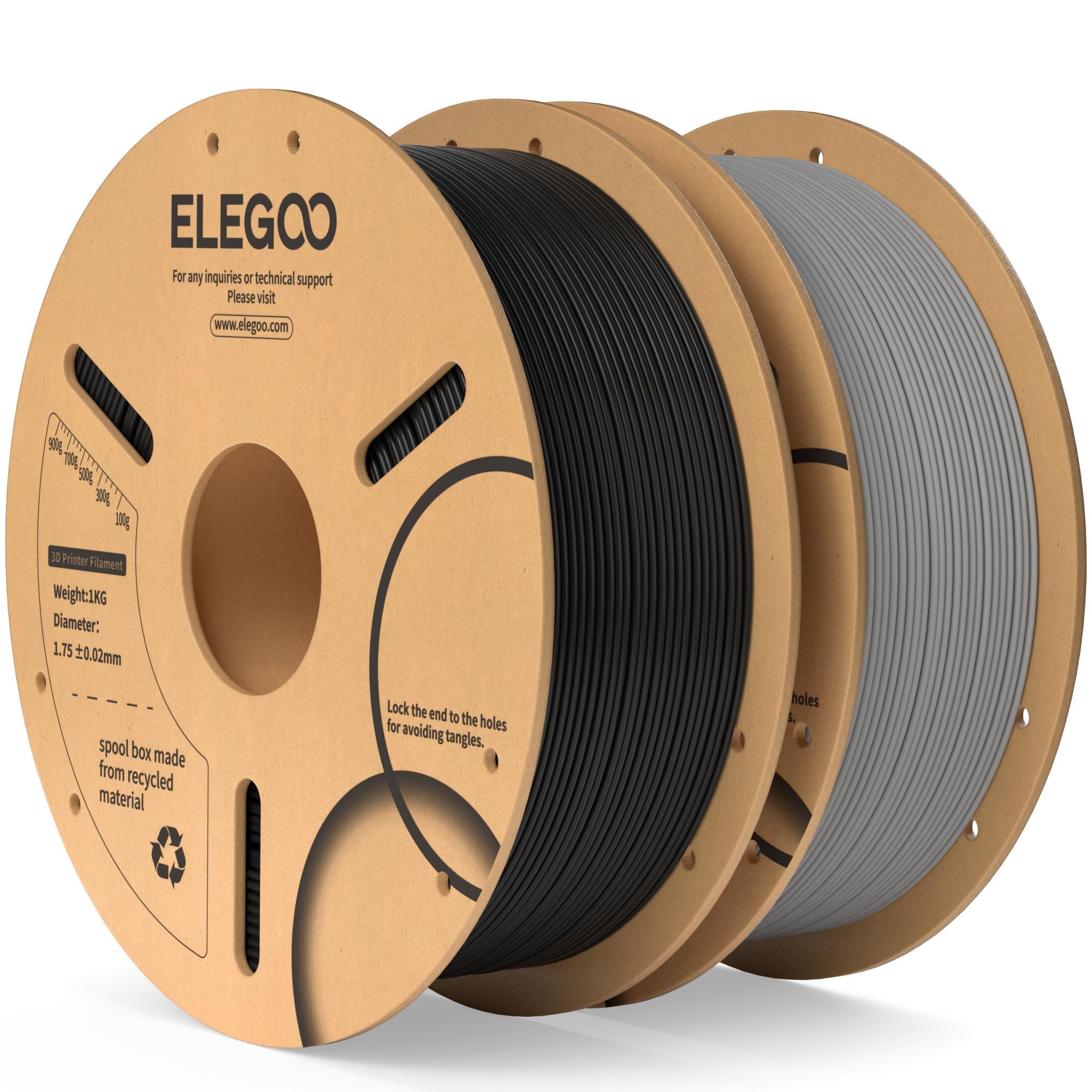 Foto 1 | Filamento Para Impresora 3d Elegoo Pla De 1,75 Mm, Negro Y Gris, 2 Kg, 2 - Venta Internacional.