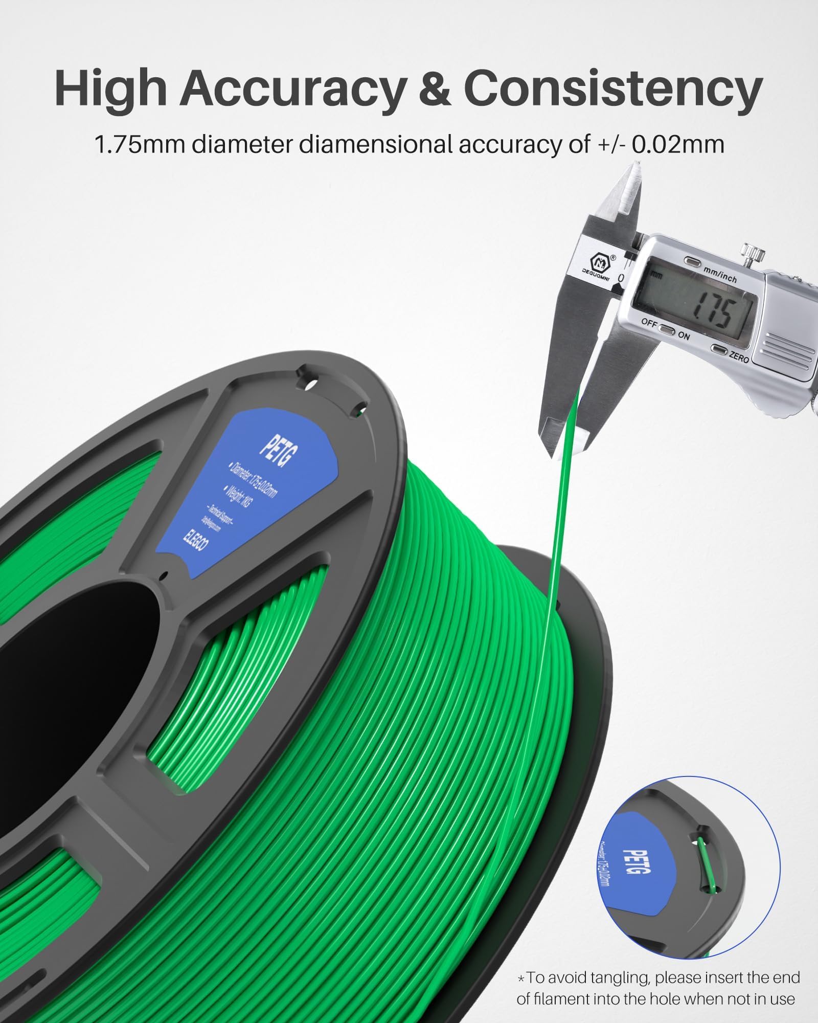 Foto 4 | Filamento Para Impresora 3d Elegoo Petg 1.75 Mm Negro 1 Kg - Venta Internacional.