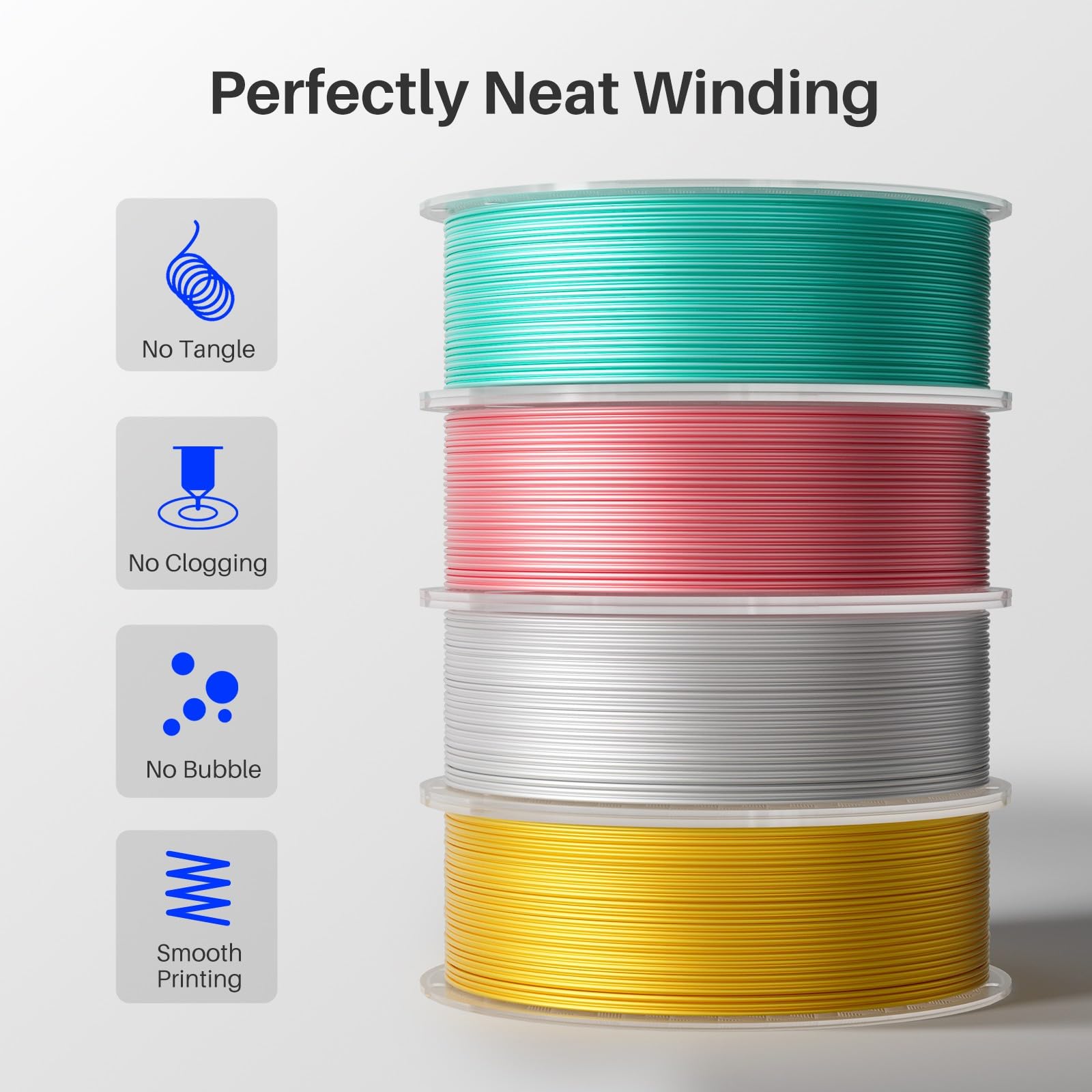Foto 3 | Filamento Para Impresora 3d Elegoo Silk Pla, 1,75 Mm, Blanco, 1 Kg - Venta Internacional.