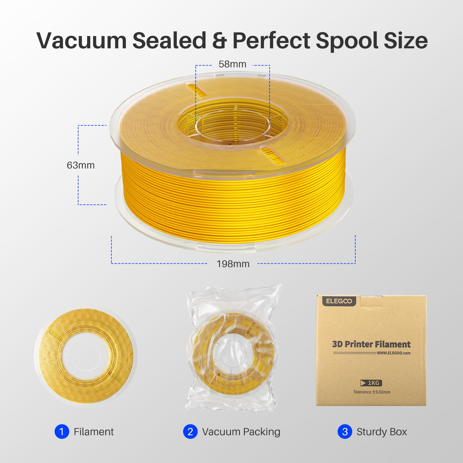 Foto 6 | Filamento Para Impresora 3d Elegoo Silk Pla, 1,75 Mm, Blanco, 1 Kg - Venta Internacional.