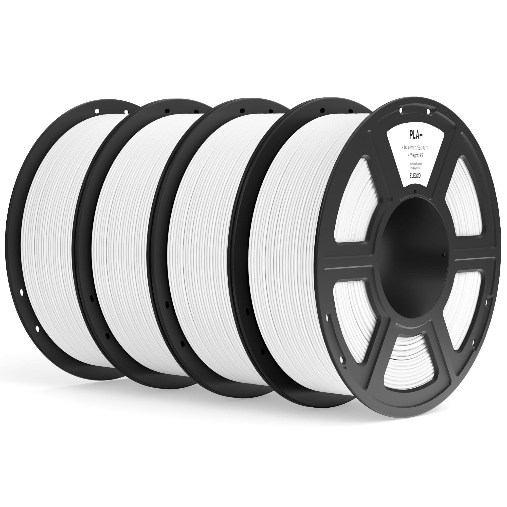 Filamento Para Impresora 3d Elegoo Pla+, 1,75 Mm, Blanco, 4 Kg - Venta Internacional.