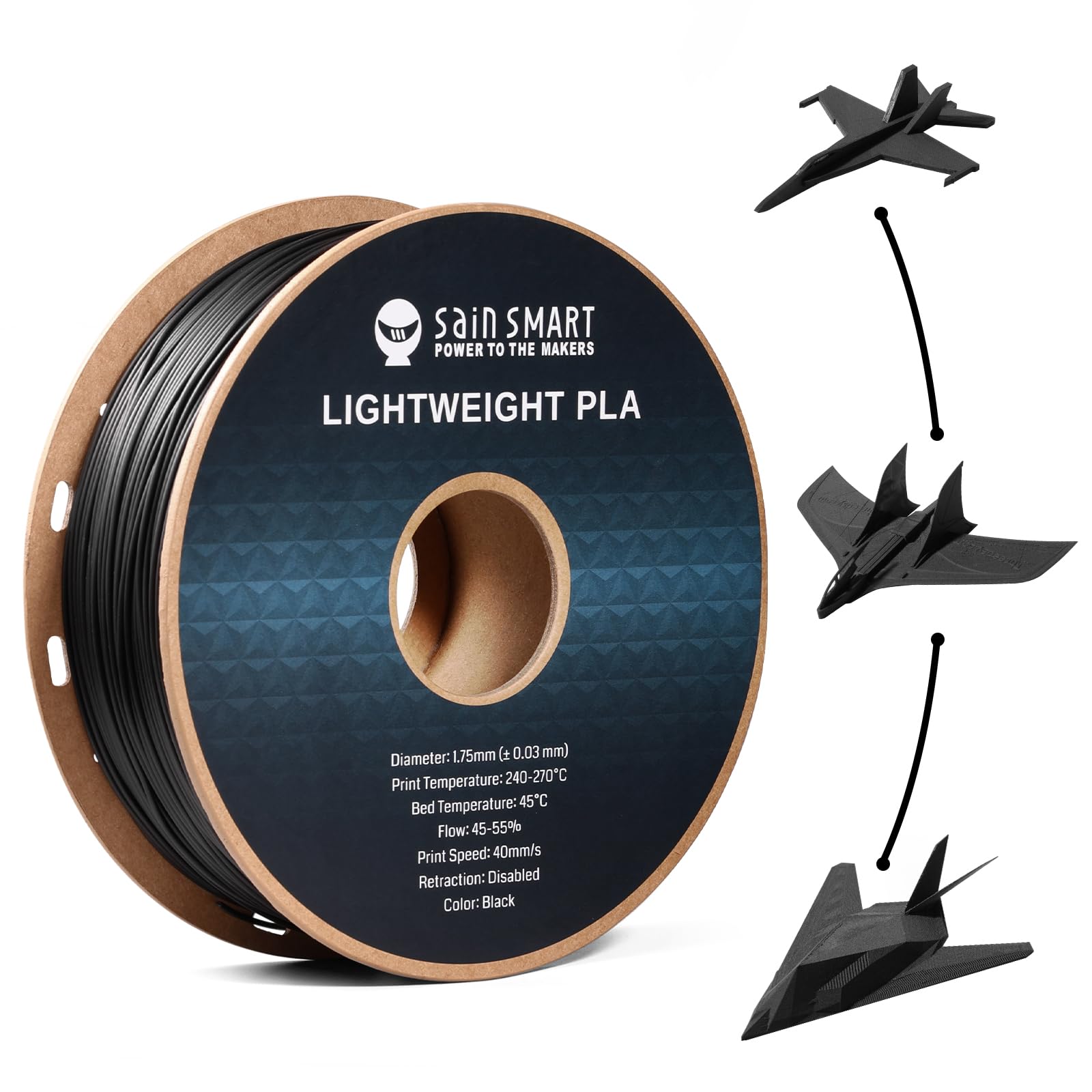 Foto 1 | Filamento Para Impresora 3d Sainsmart Lw-pla 1,75 Mm 1 Kg Negro - Venta Internacional.