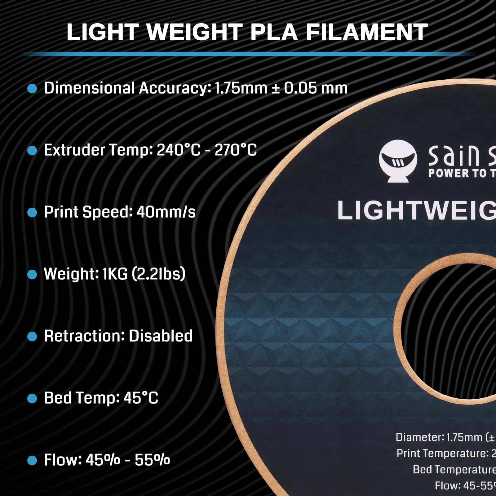 Foto 5 pulgar | Filamento Para Impresora 3d Sainsmart Lw-pla 1,75 Mm 1 Kg Negro - Venta Internacional.