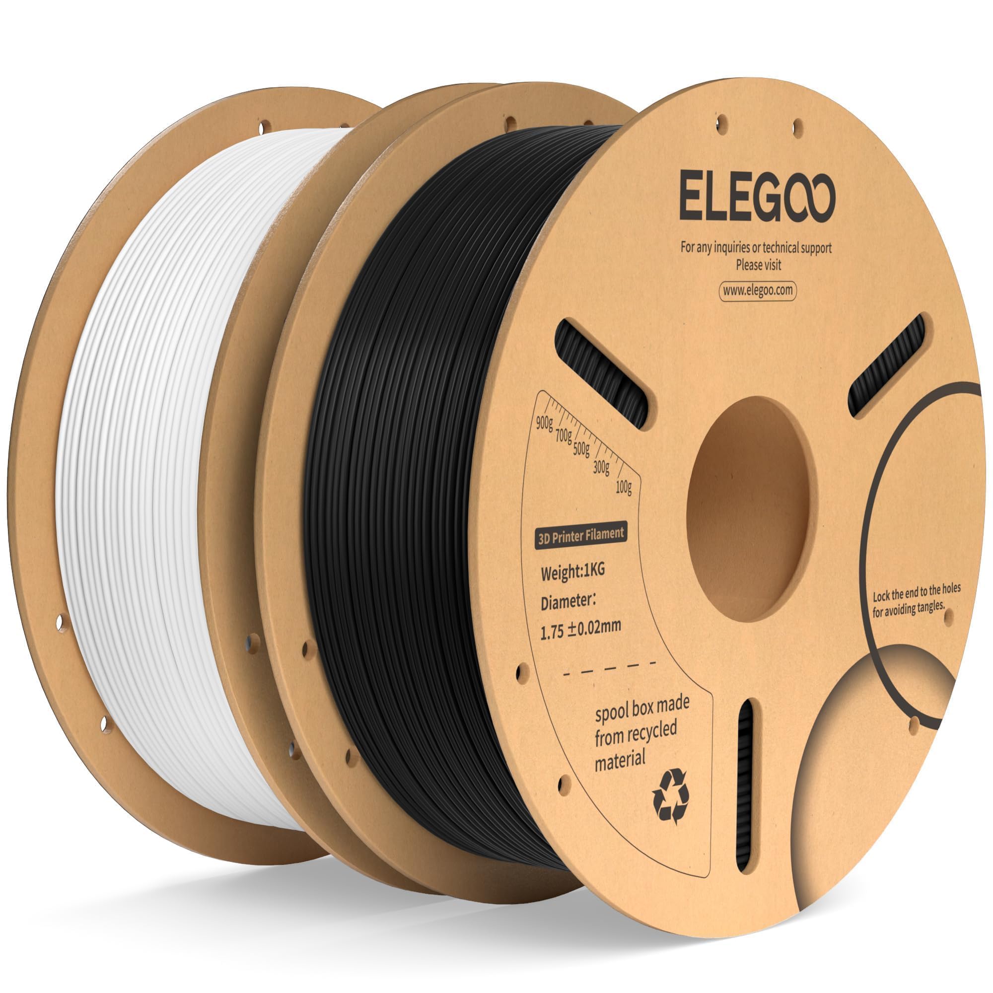 Foto 2 pulgar | Filamento Para Impresora 3d Elegoo Pla Plus, 1,75 Mm, Blanco Y Negro, 2 Kg - Venta Internacional.