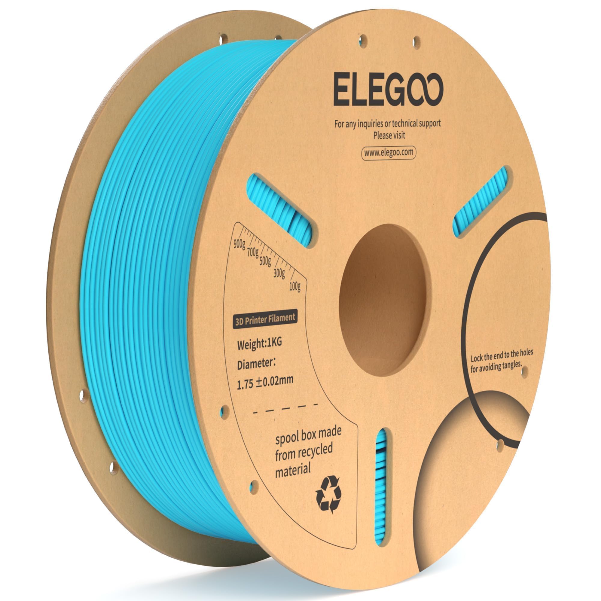 Filamento Para Impresora 3d Elegoo Pla Plus, 1,75 Mm, Azul Cielo, 1 Kg - Venta Internacional.