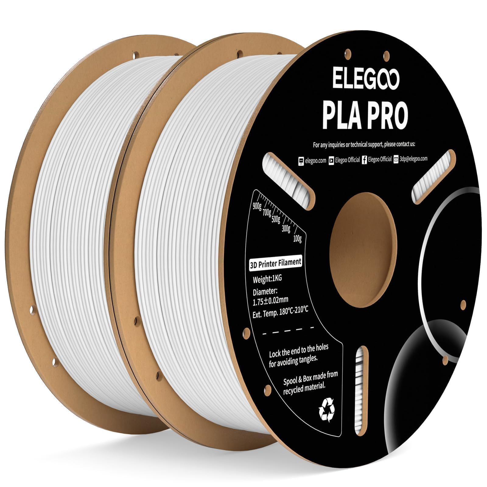 Foto 2 pulgar | Filamento Para Impresora 3d Elegoo Pla Pro, 1,75 Mm, Blanco, 2 Kg - Venta Internacional.