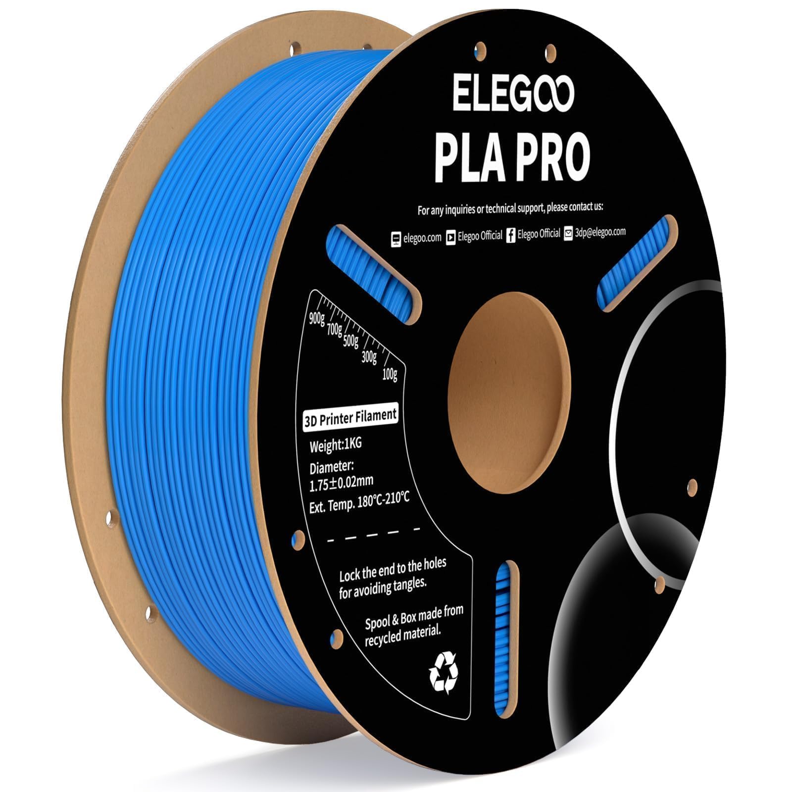 Filamento Para Impresora 3d Elegoo Pla Pro, 1,75 Mm, Azul Claro, 1 Kg - Venta Internacional.