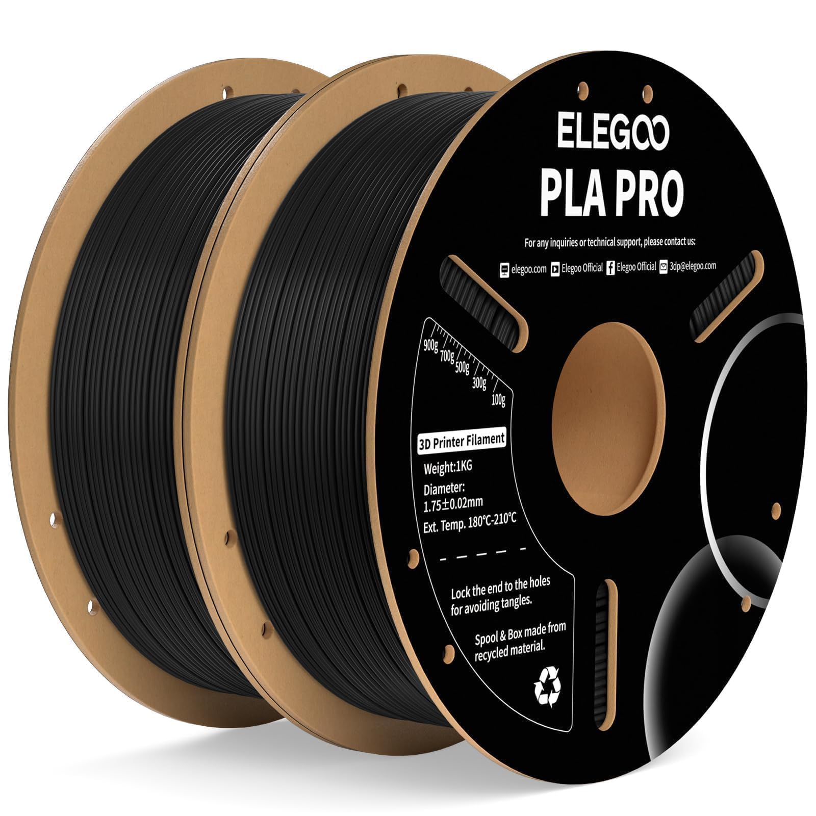 Foto 2 pulgar | Filamento Para Impresora 3d Elegoo Pla Pro, 1,75 Mm, Negro, 2 Kg - Venta Internacional.