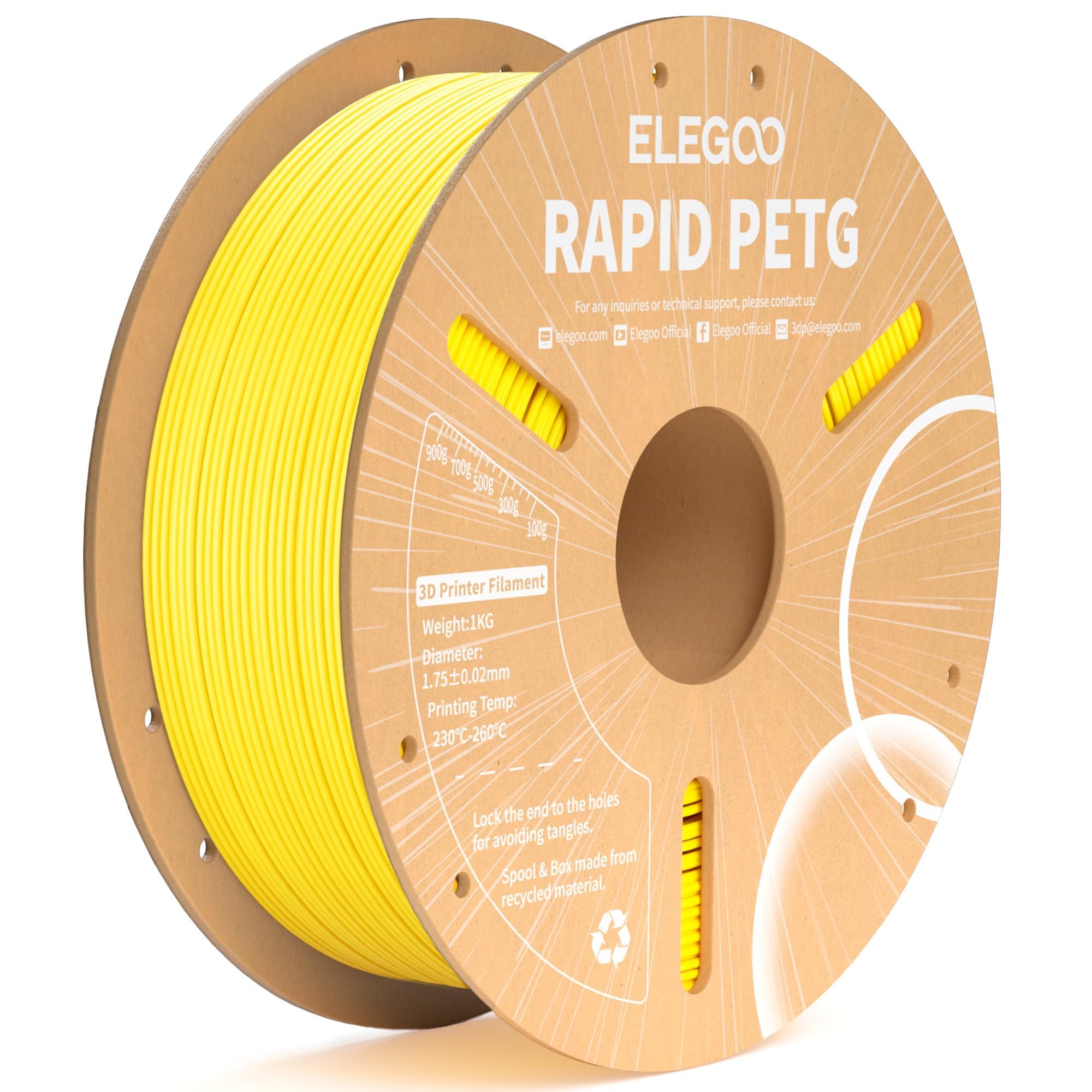 Foto 2 pulgar | Filamento Para Impresora 3d Elegoo Rapid Petg De 1,75 Mm, Color Amarillo, 1 Kg - Venta Internacional.
