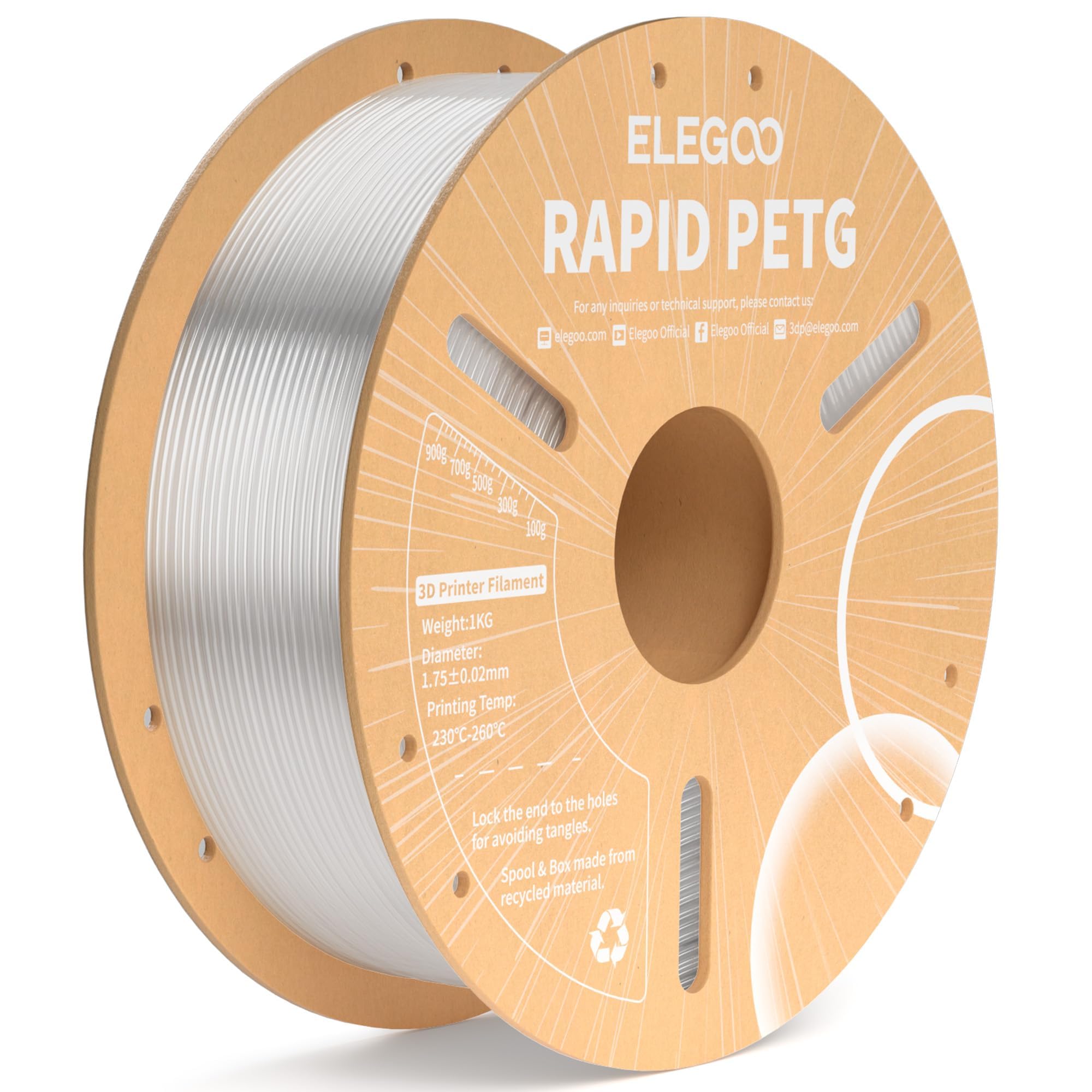 Foto 2 pulgar | Filamento Para Impresora 3d Elegoo Rapid Petg De 1,75 Mm, Transparente, 1 Kg - Venta Internacional.